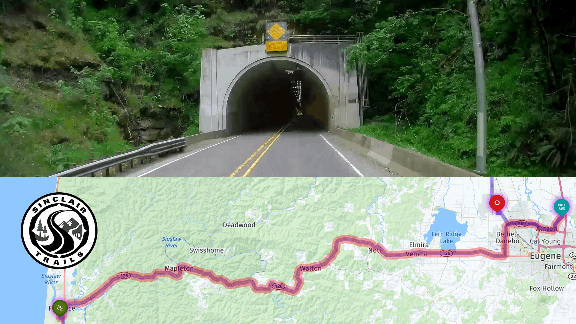 Tunnel and travel route map