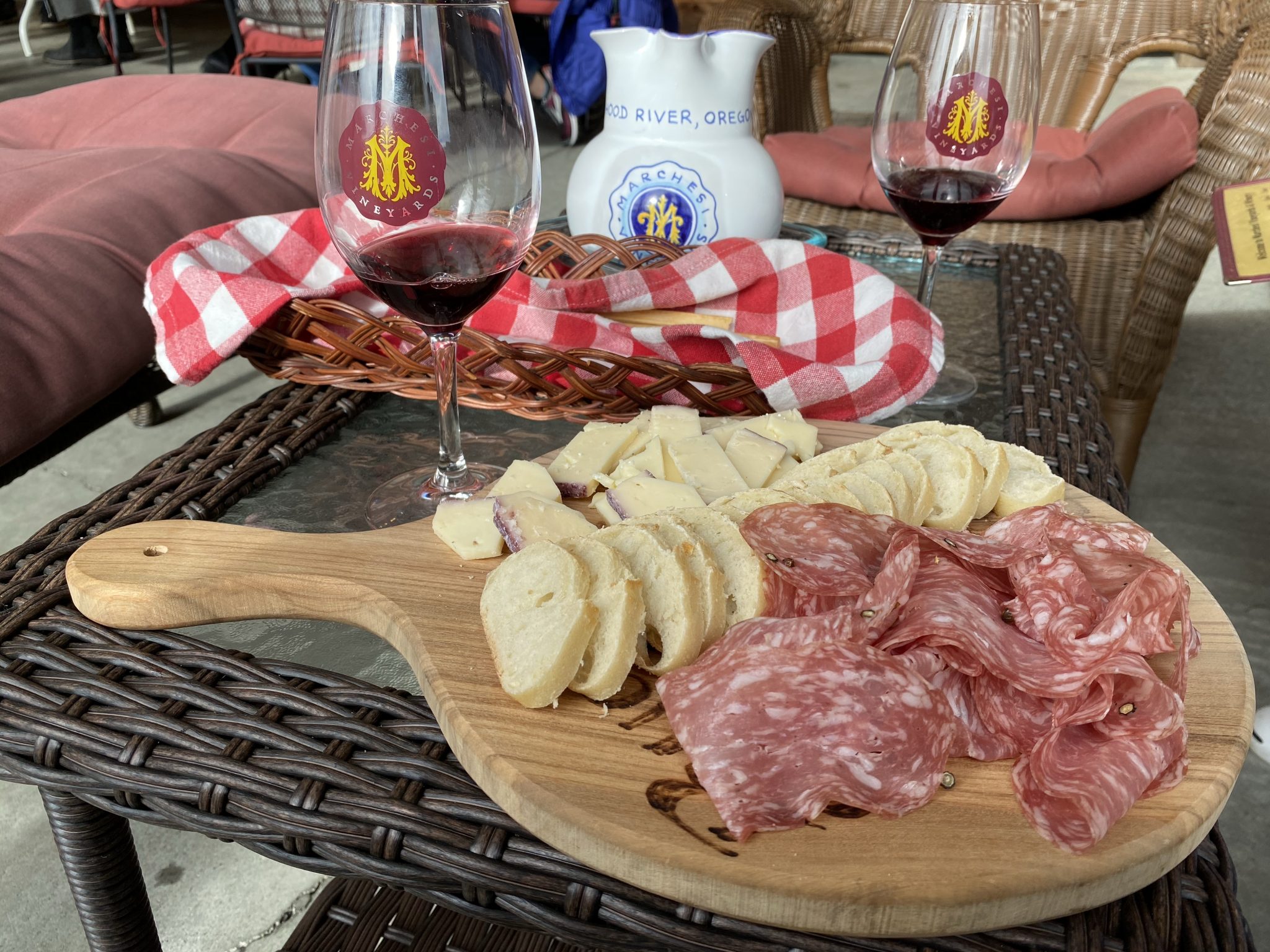 Wine and antipasto platter