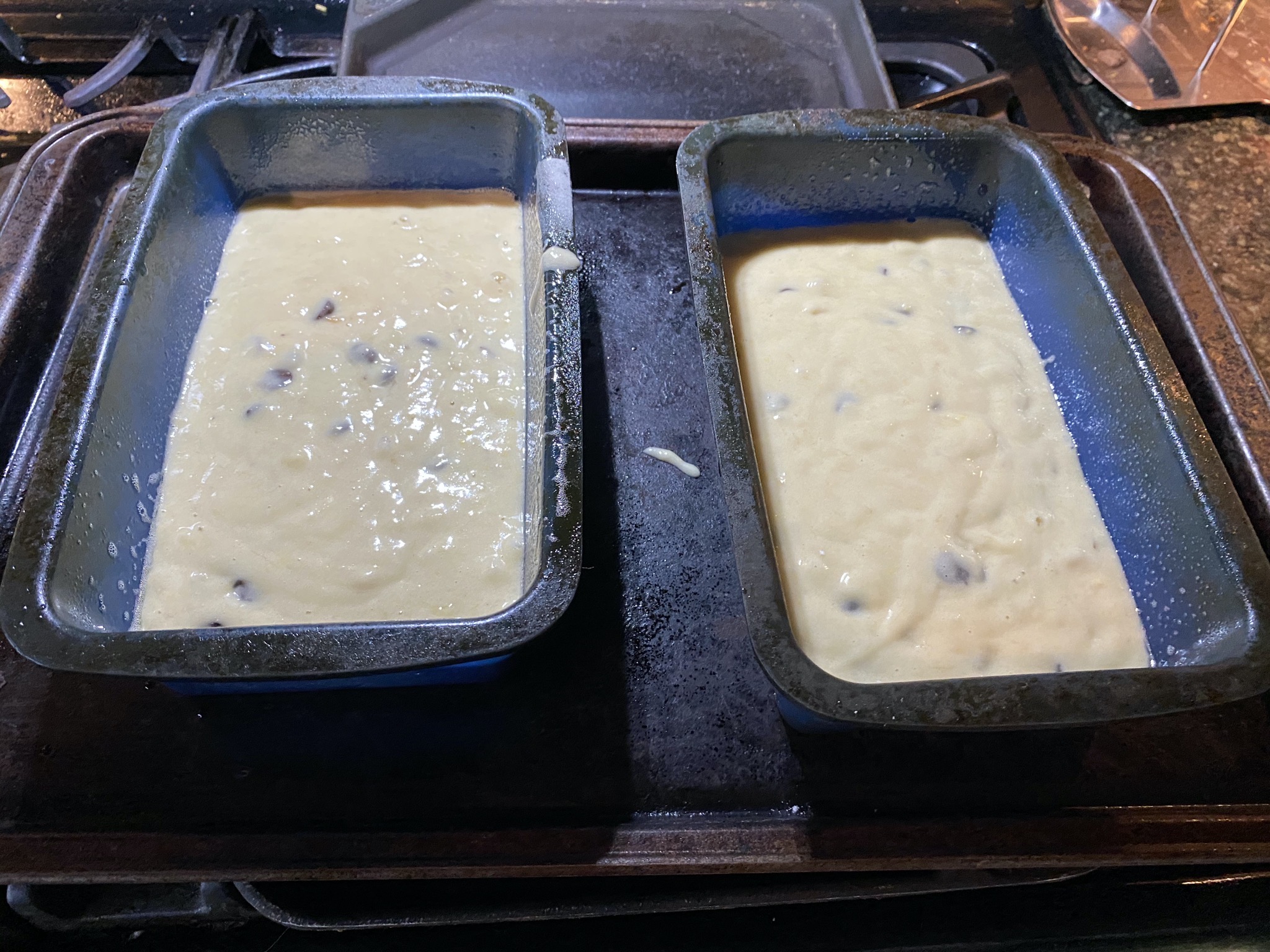 Banana bread in loaf pans