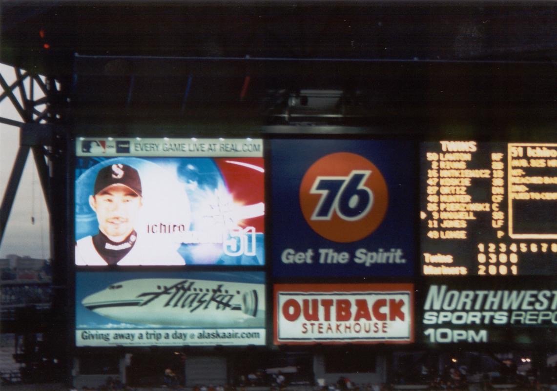 Mariners scoreboard in 2001
