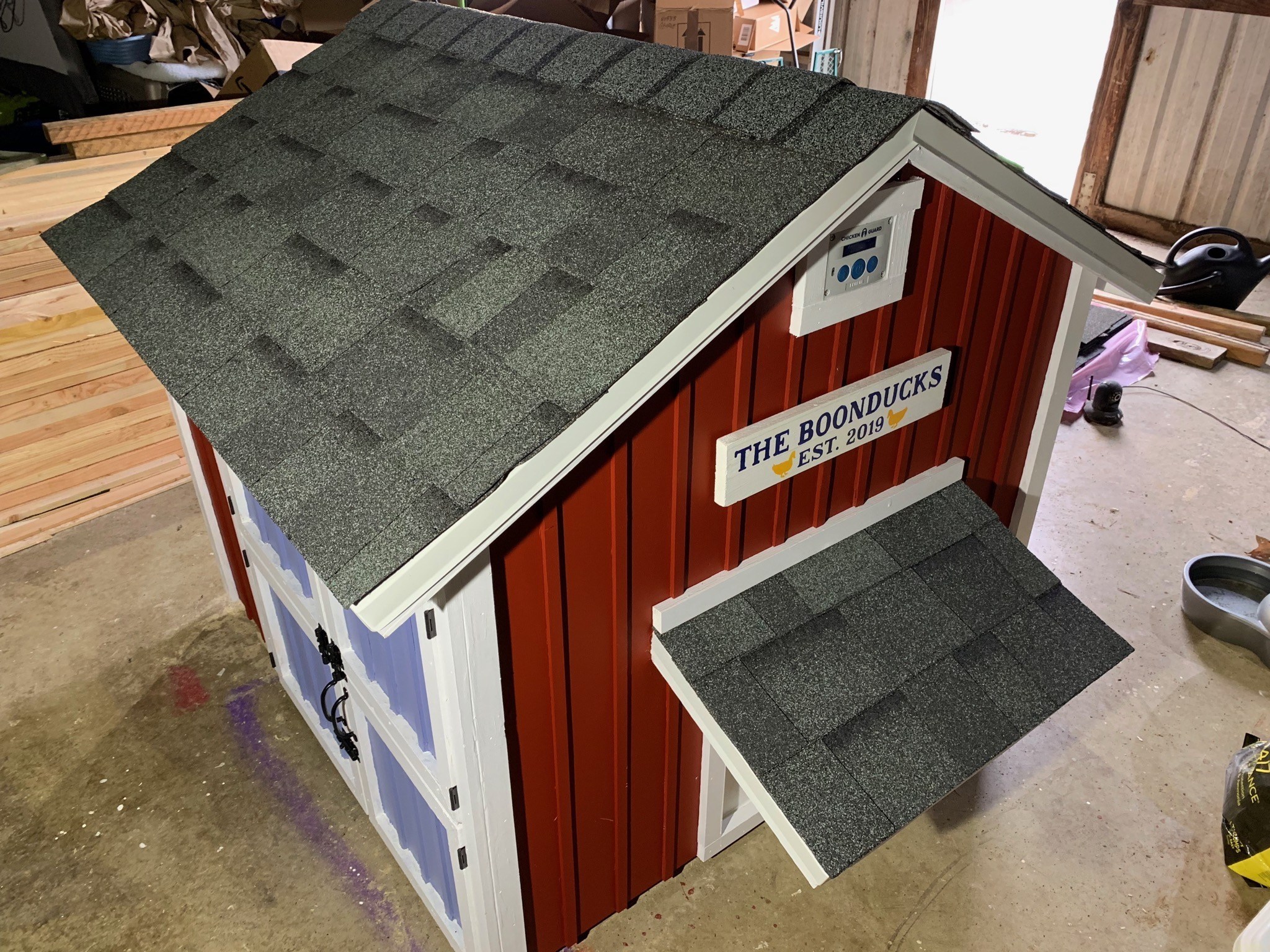 Duck house in workshop