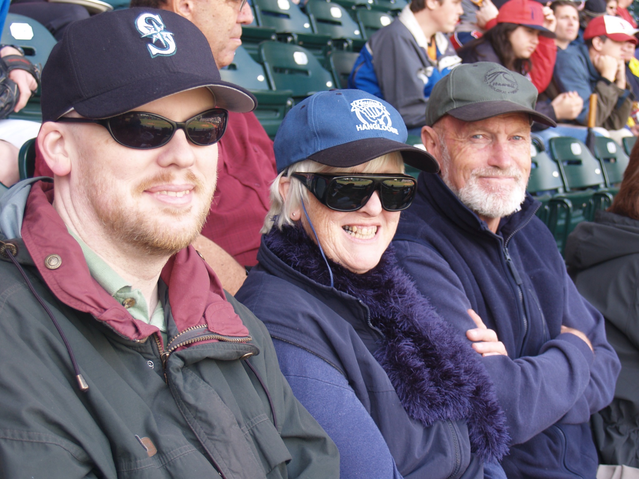 David, Mum, Brian at PGE Park watching baseball