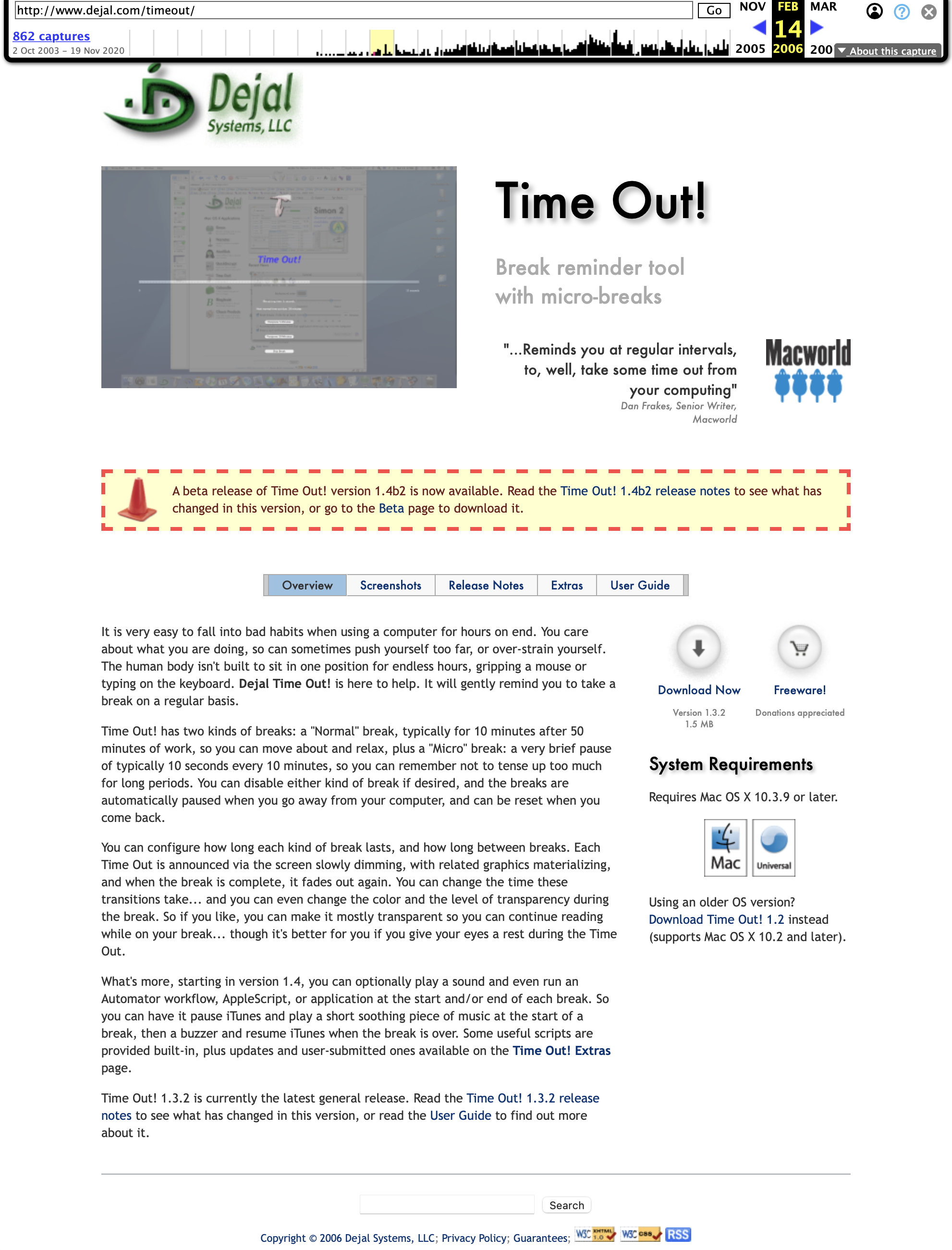 Time Out page from 2006