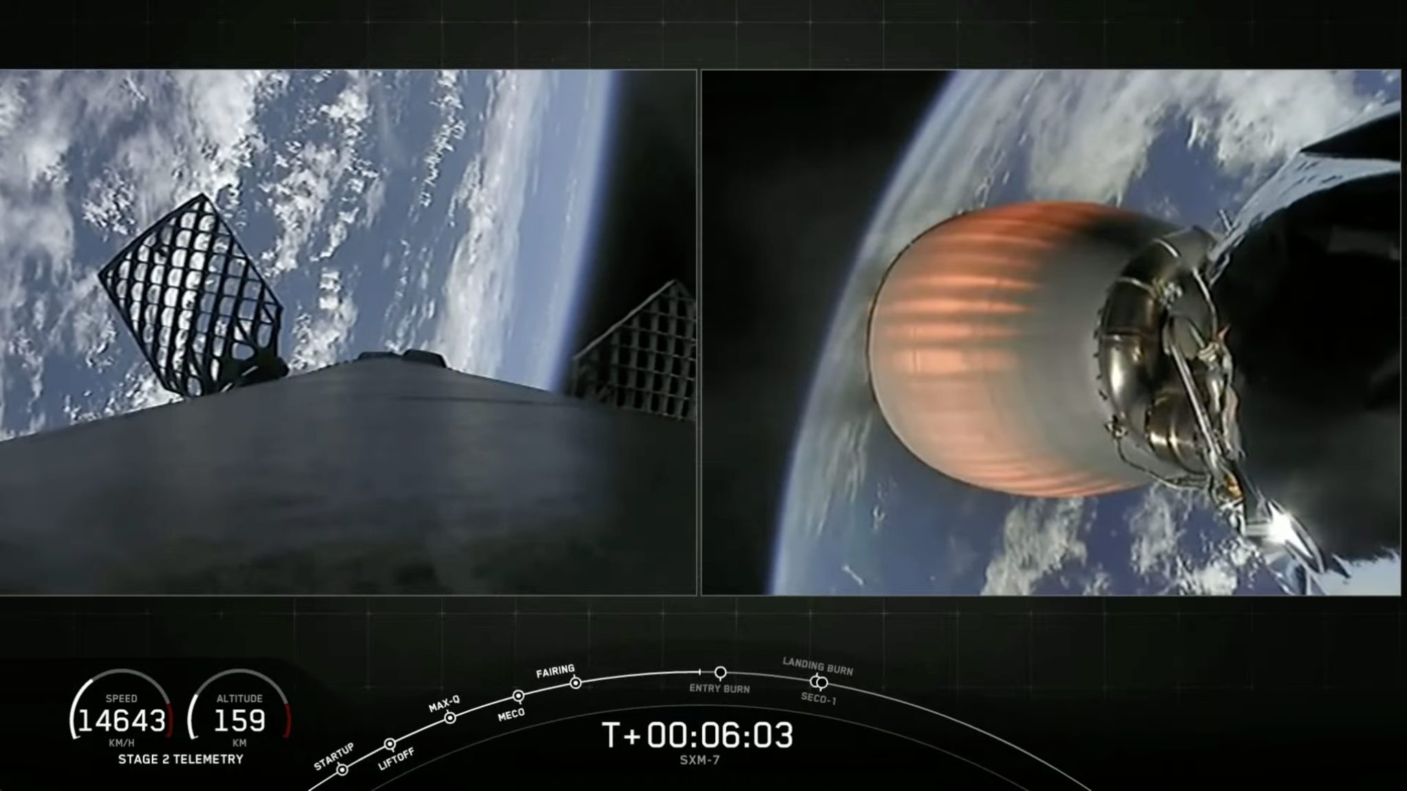 SpaceX SXM-7 satellite launch