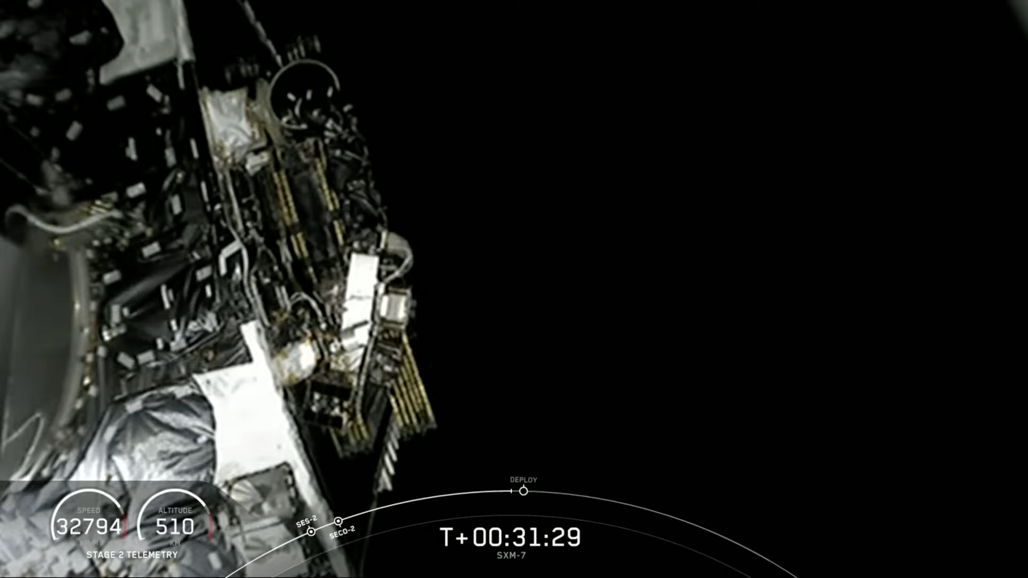 SpaceX SXM-7 satellite deployment