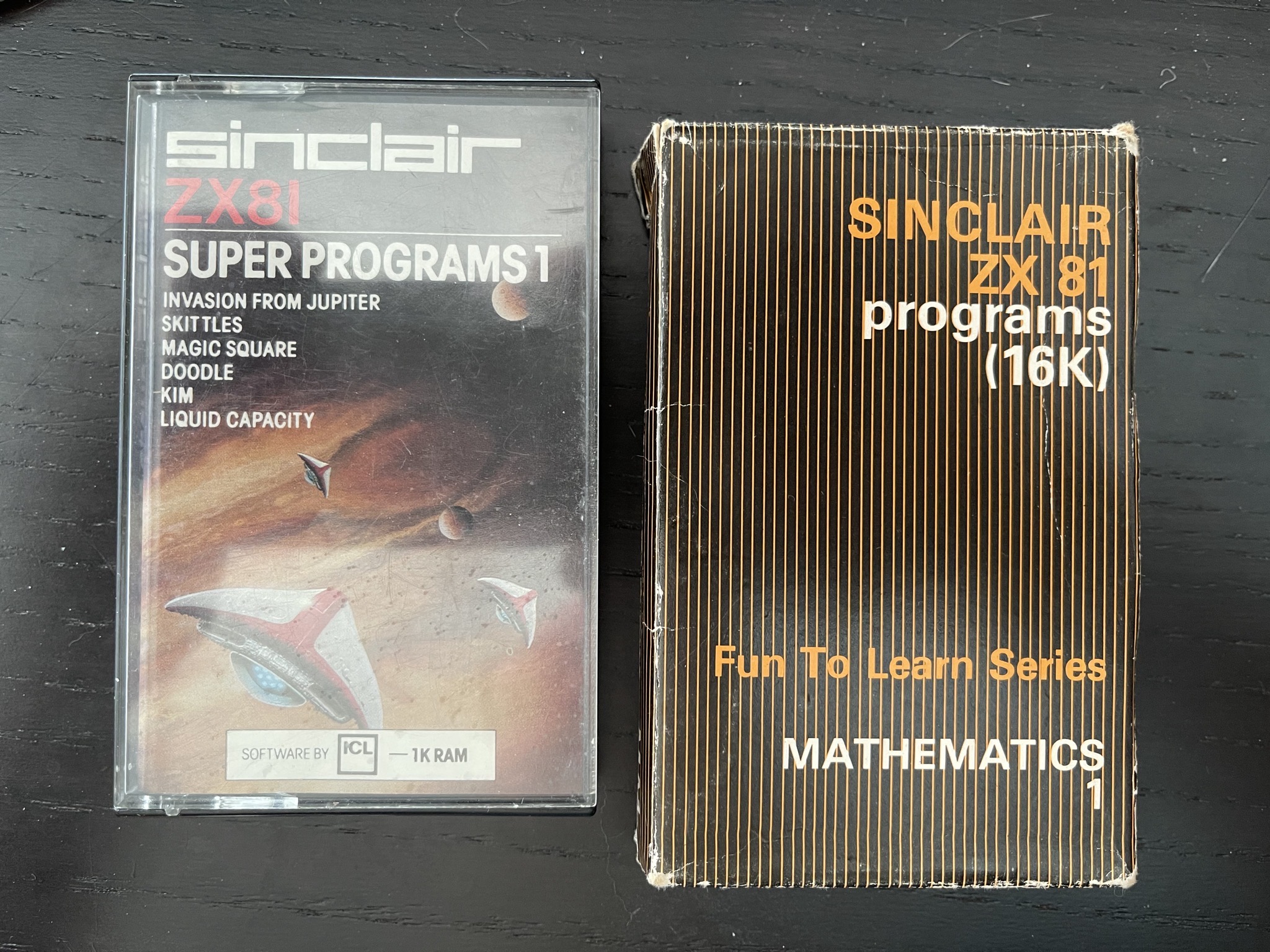 ZX81 programs cassette tapes