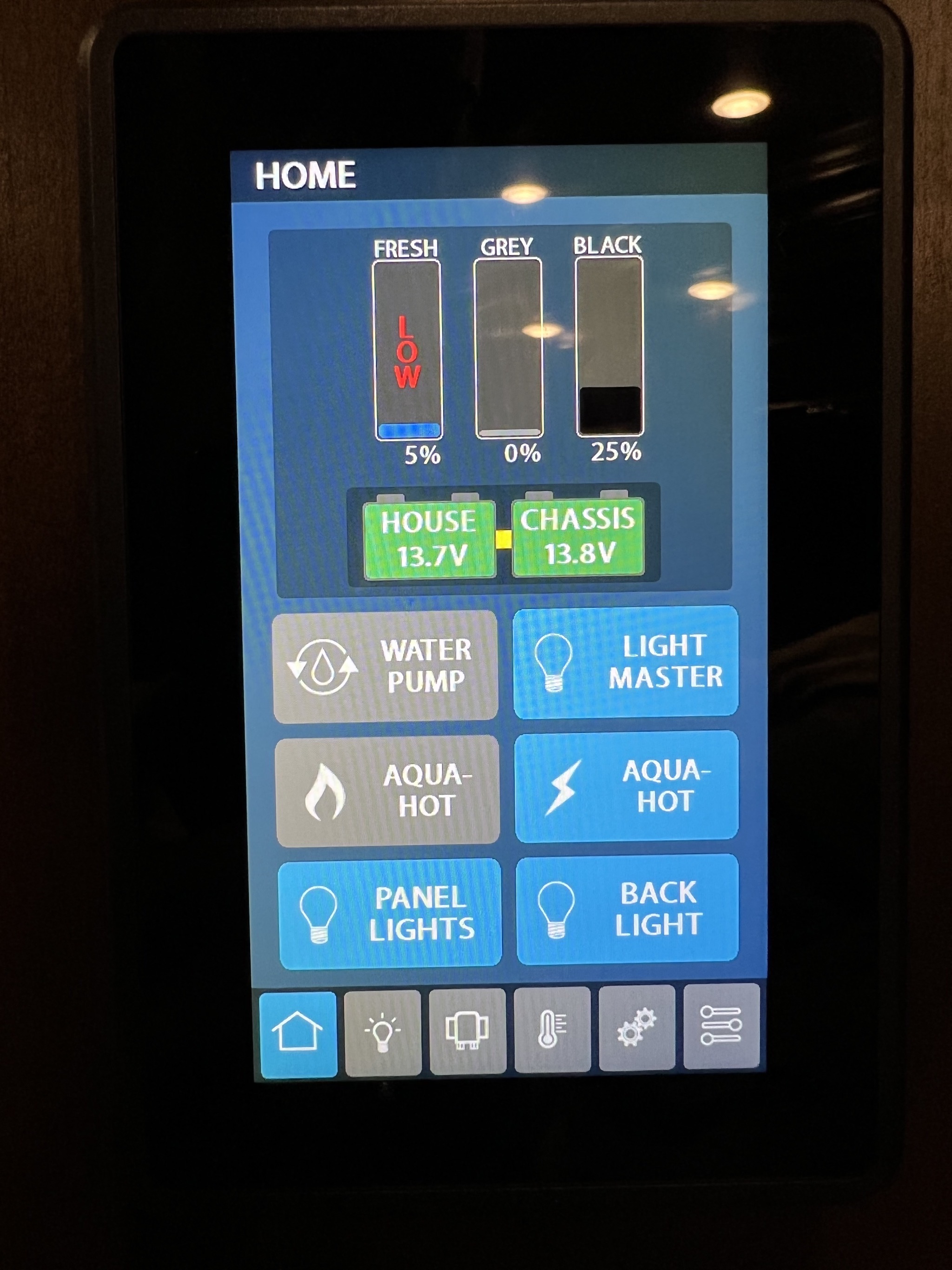 New control panel