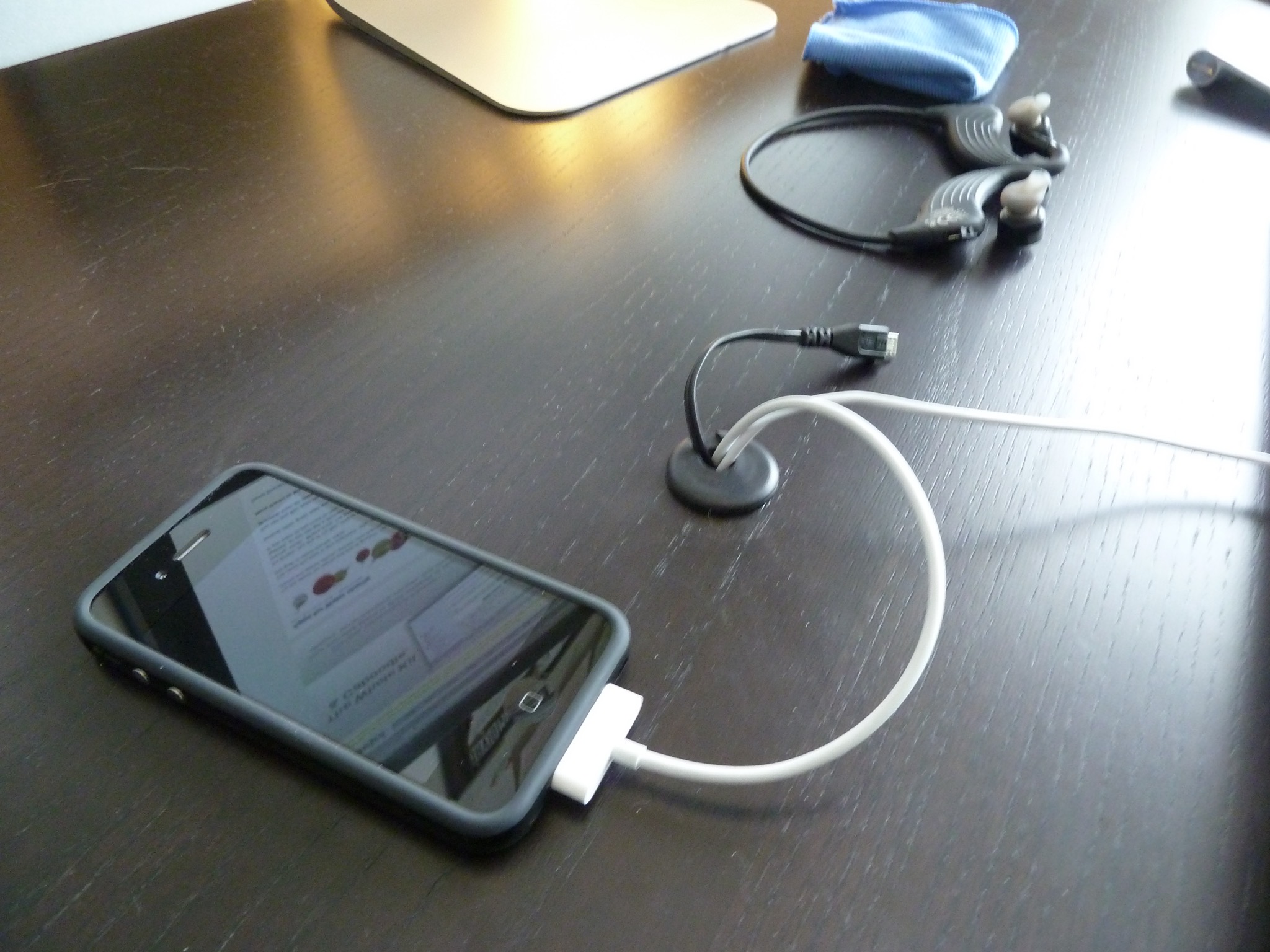iPhone and headphones