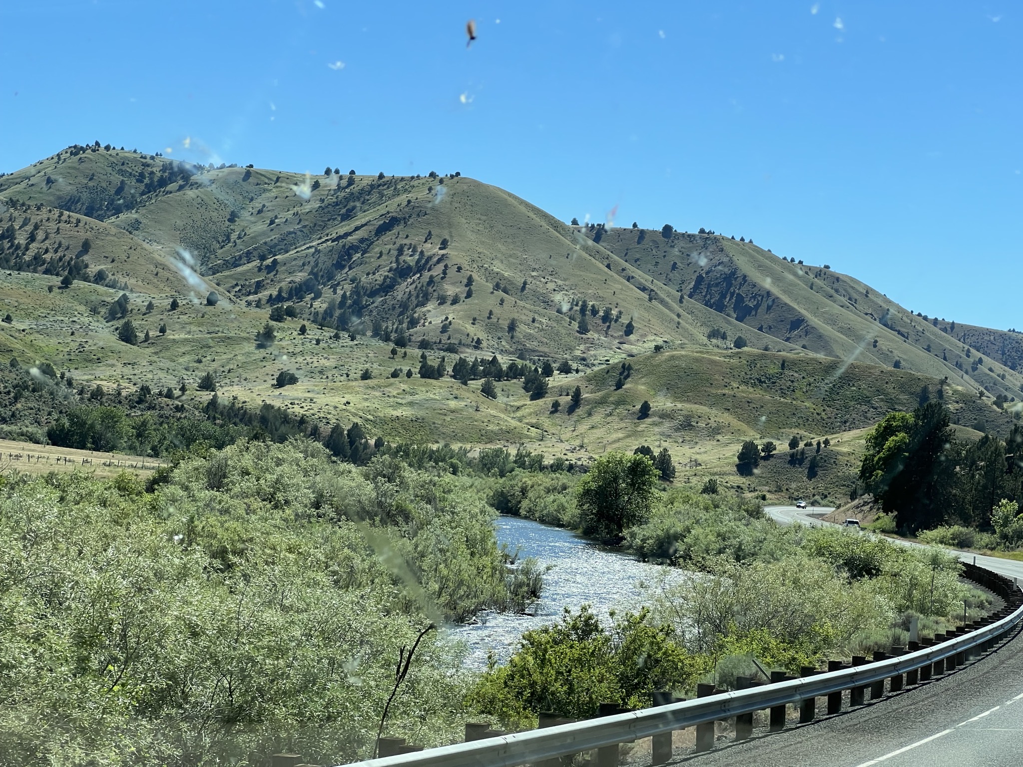 Hills and river