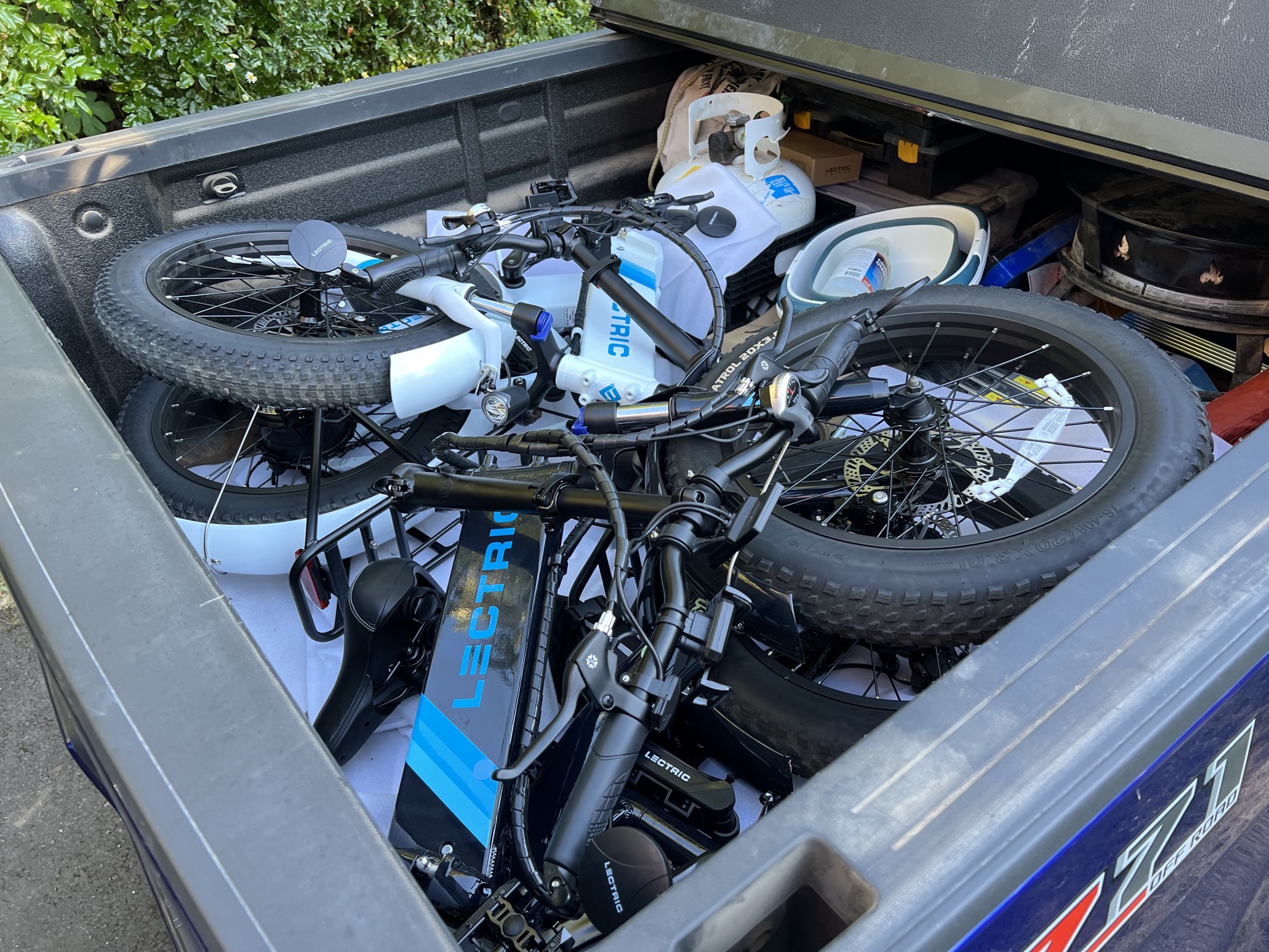Lectric XP 2.0 ebikes in truck