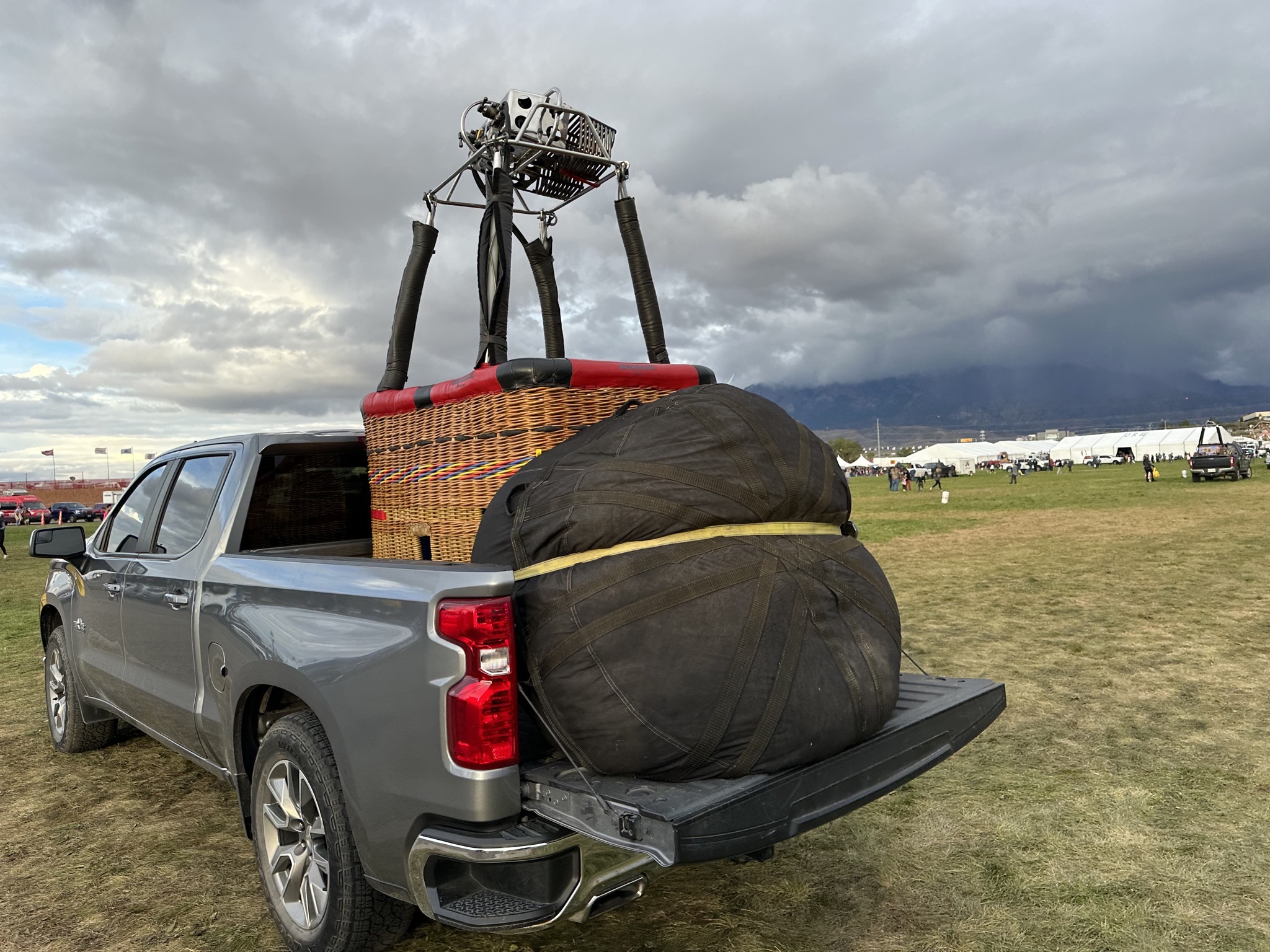 Balloon on back of truck