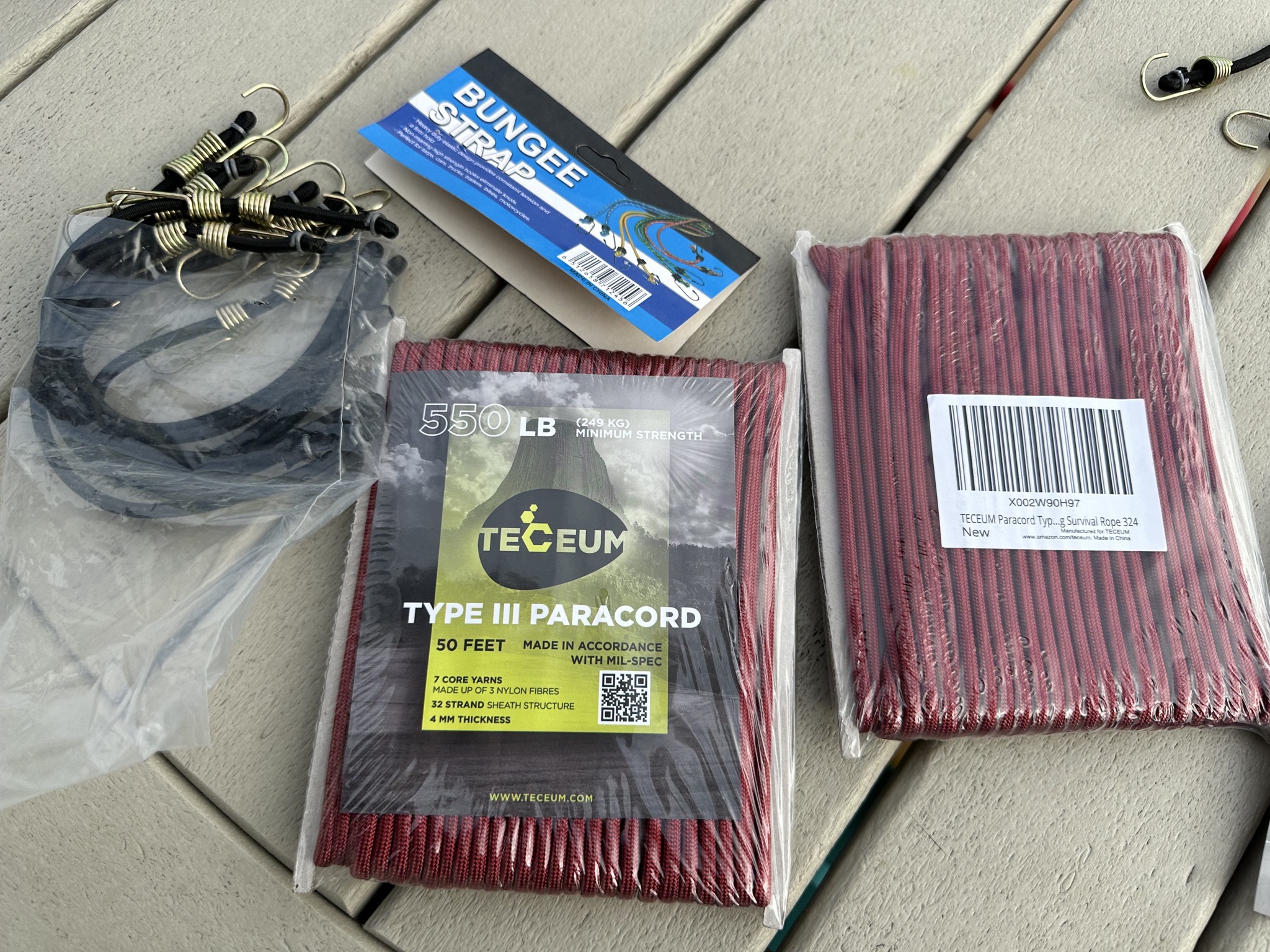 Paracord and bungees