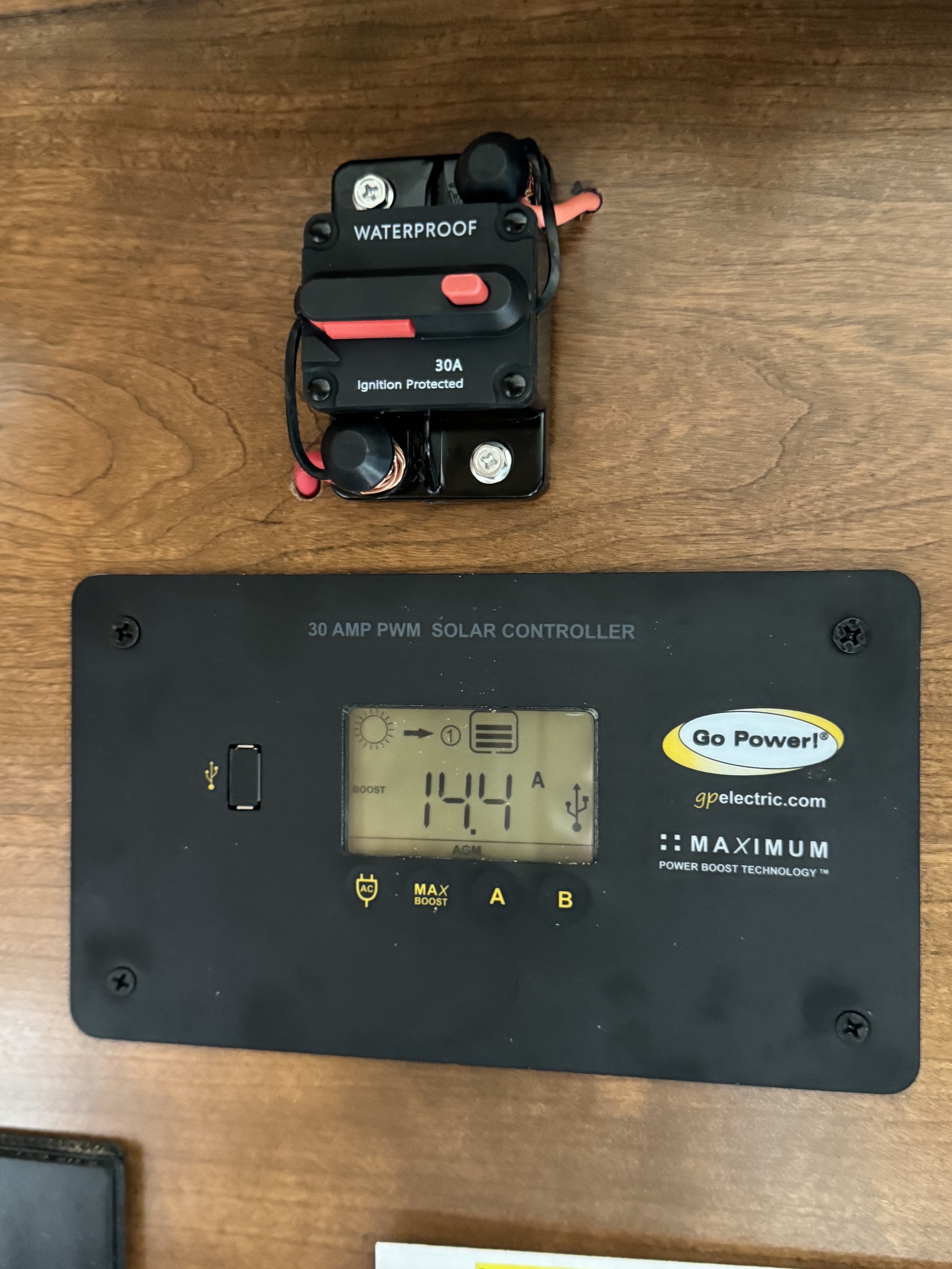 New breaker above solar controller