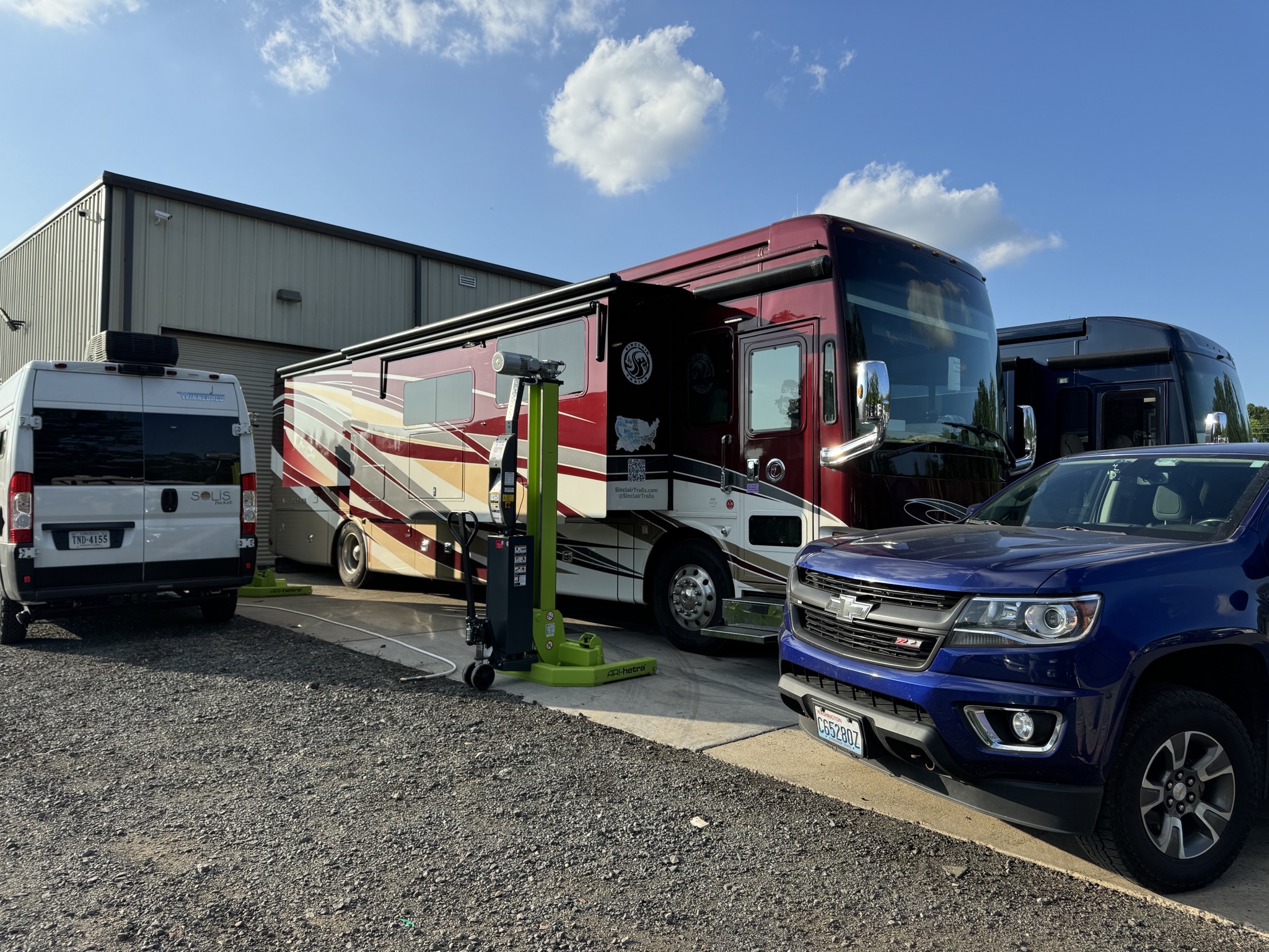 Motorhome at service center
