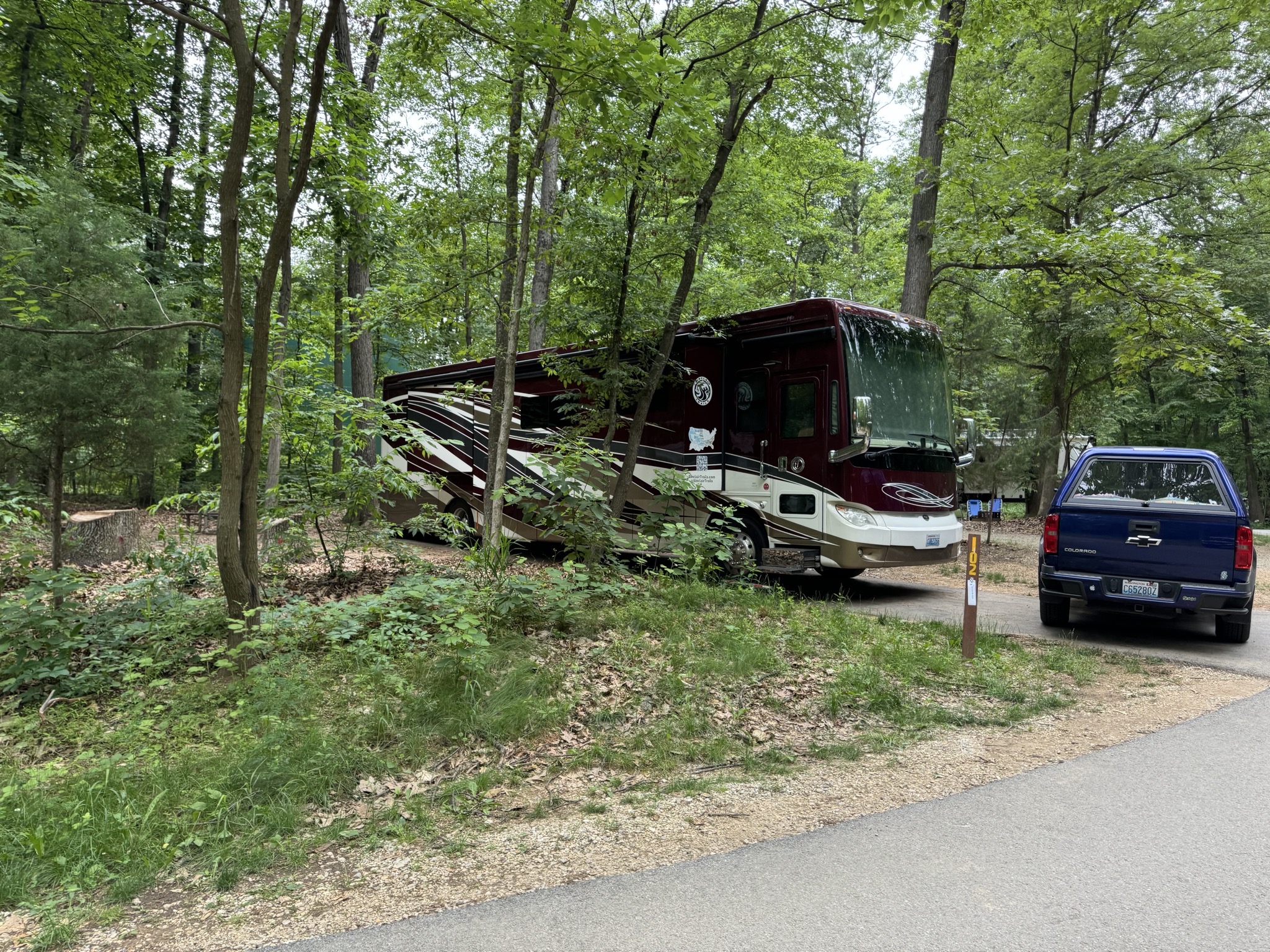 Motorhome in campsite
