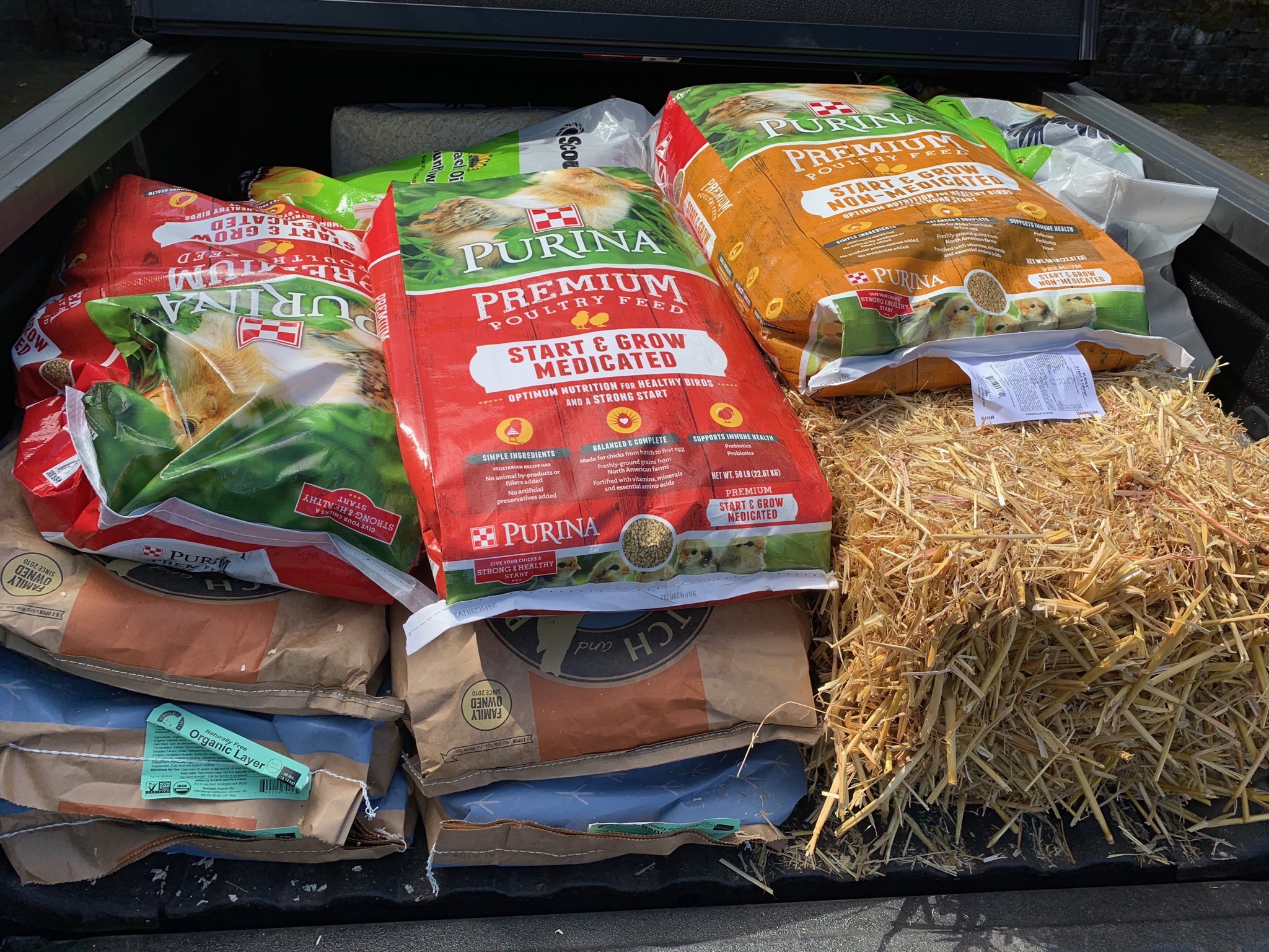 Chicken, duck, bird feed & bedding