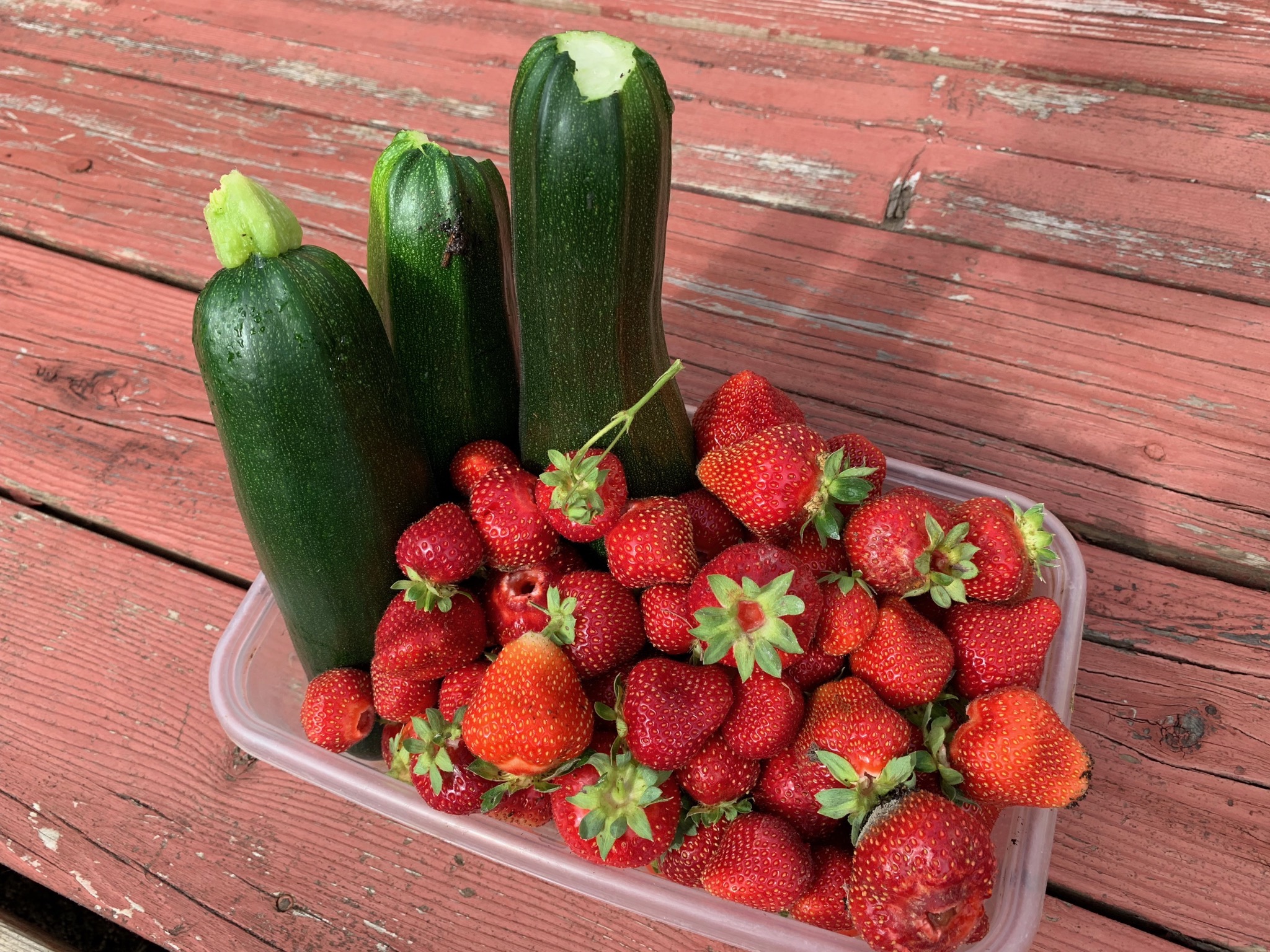 Zuccini and strawberries