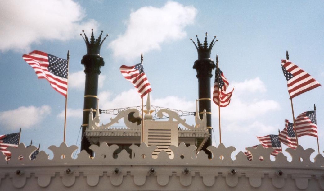 Disneyland paddleboat flags