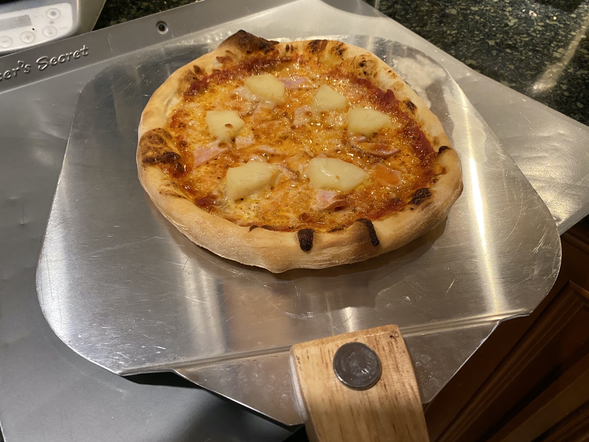 Canadian bacon & pineapple pizza