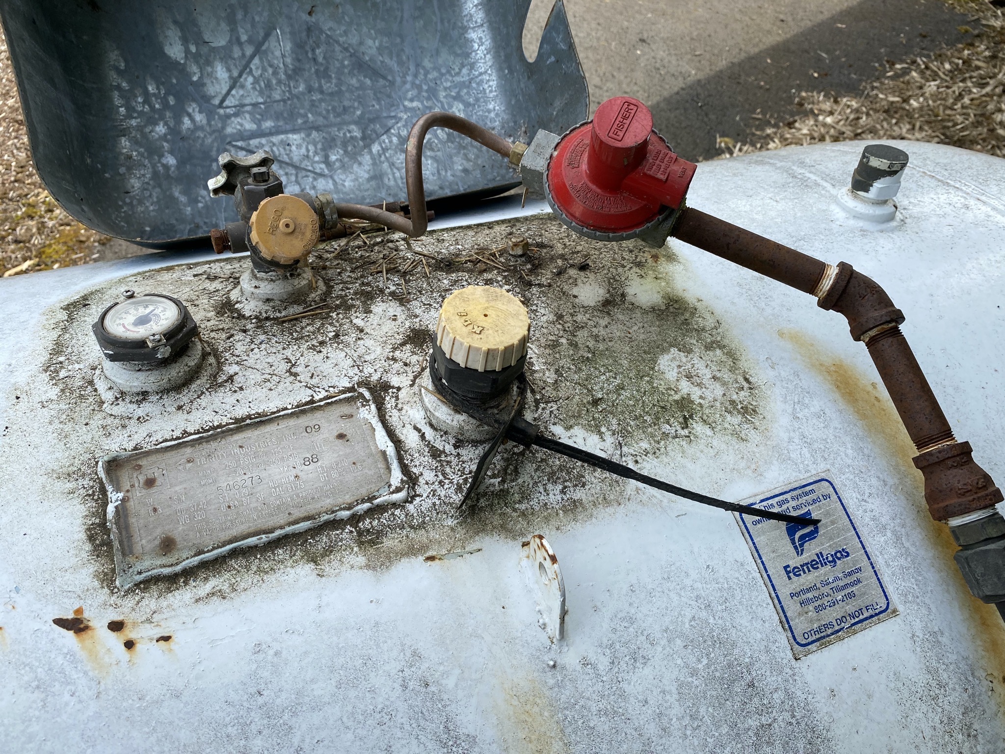 Top of propane tank