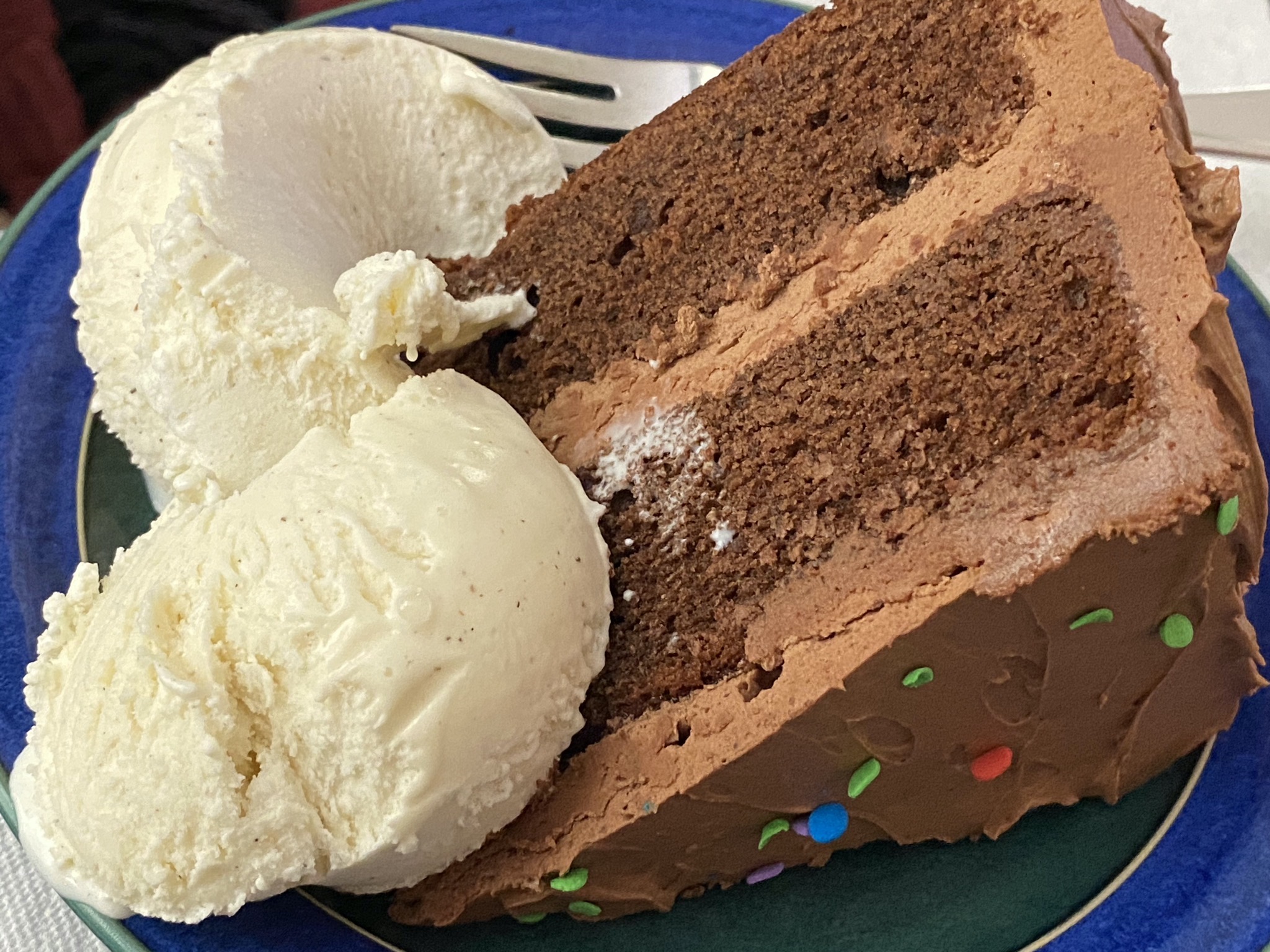 Cake and ice cream