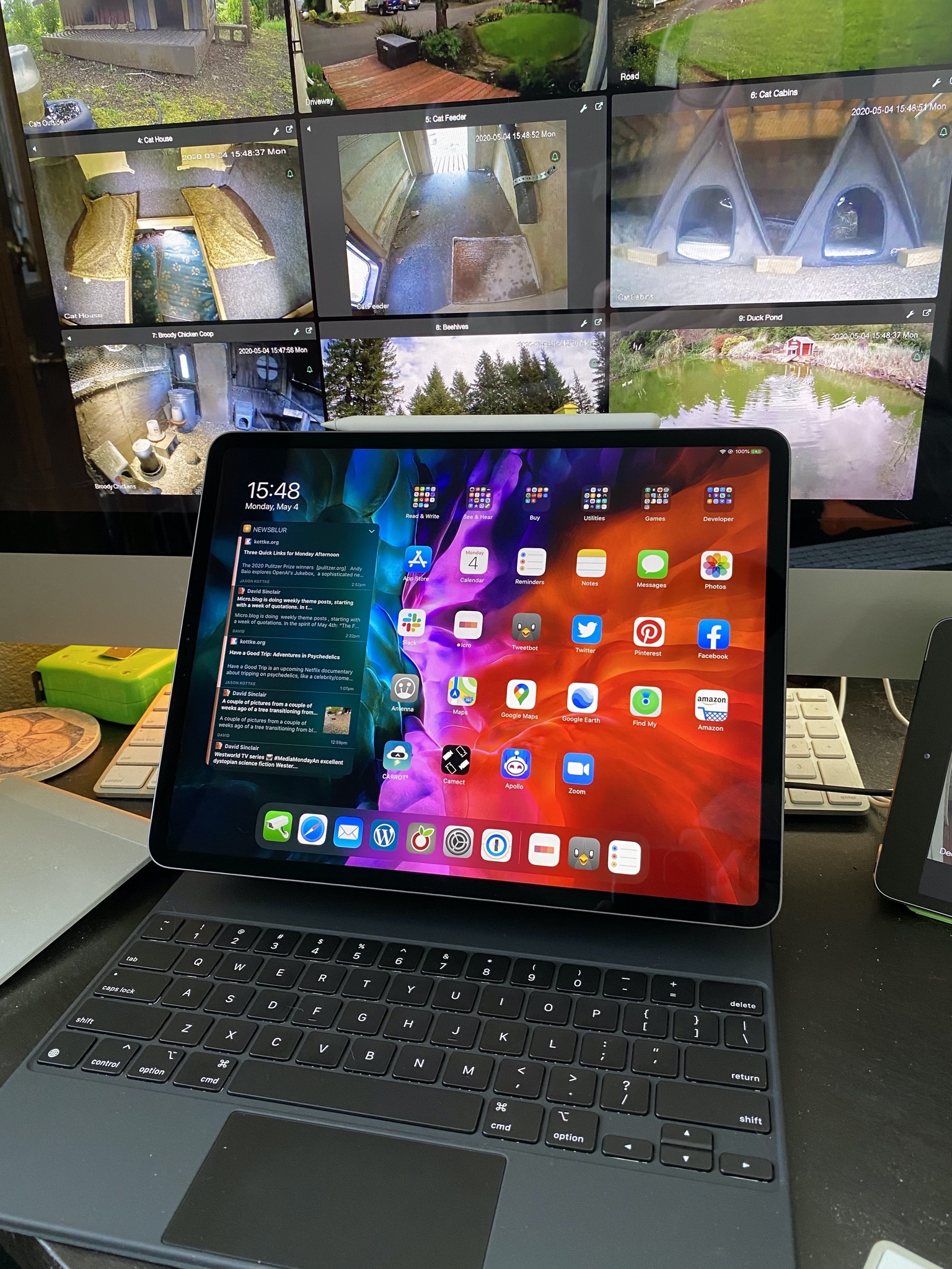 iPad Pro in front of iMac