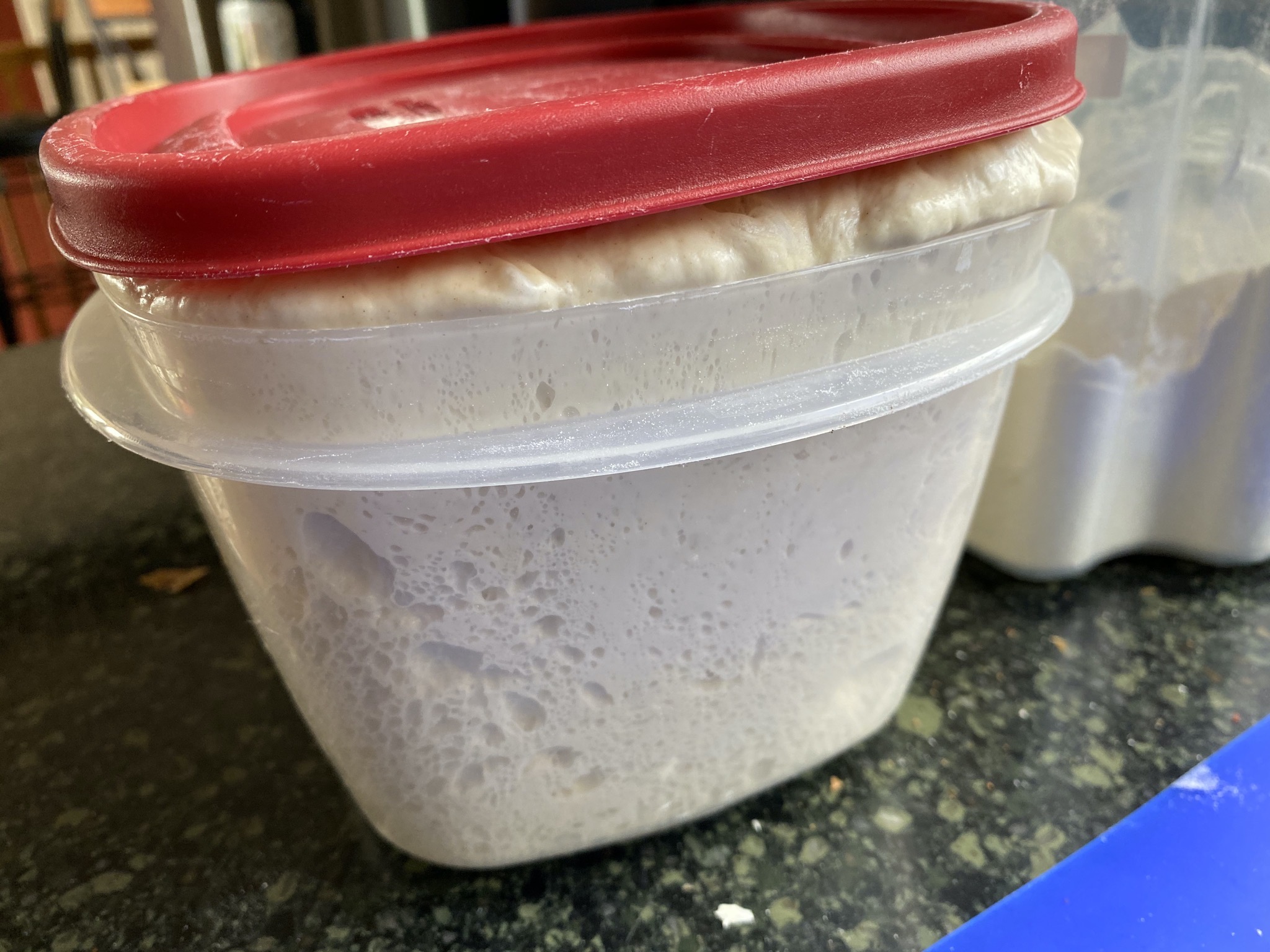 Dough overflowing container
