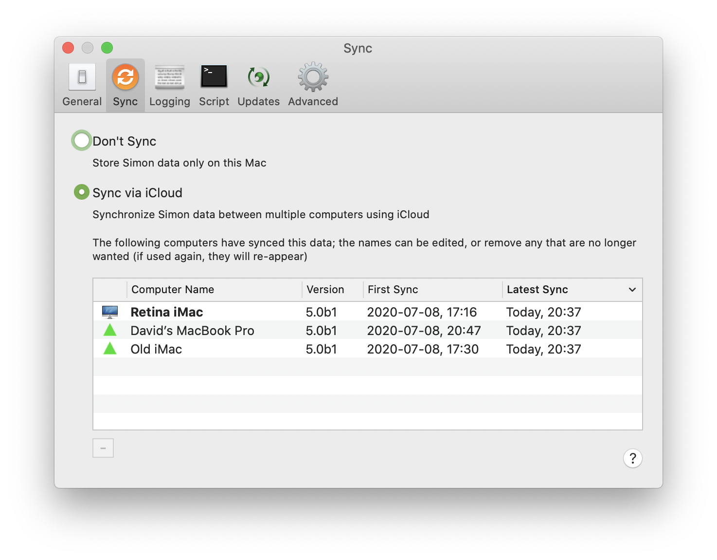 Sync prefs