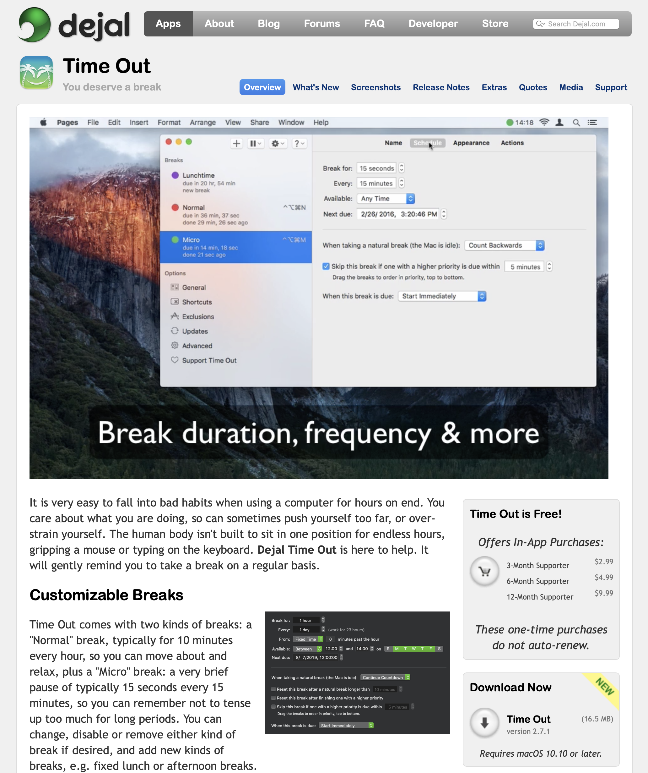 New Time Out overview