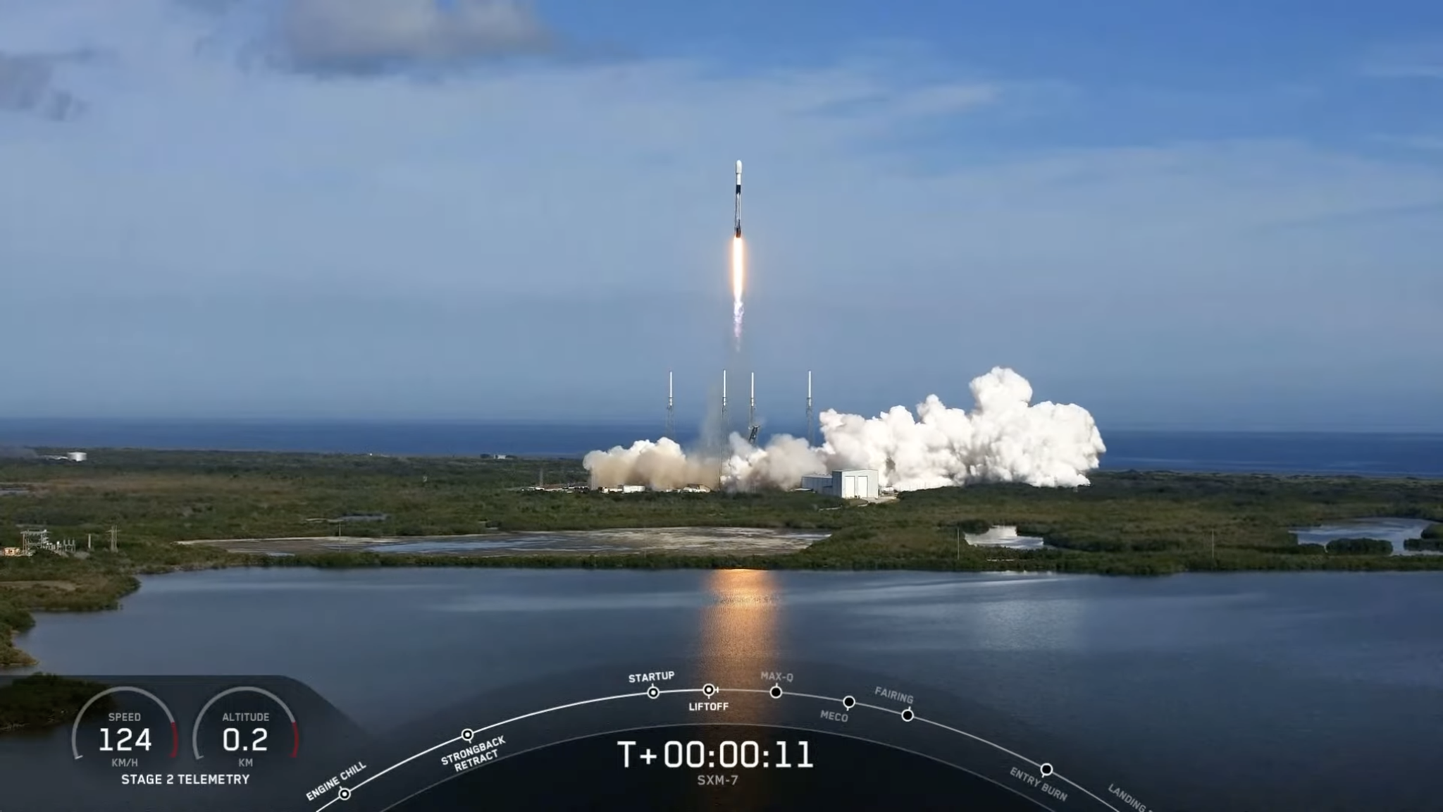 SpaceX SXM-7 satellite launch