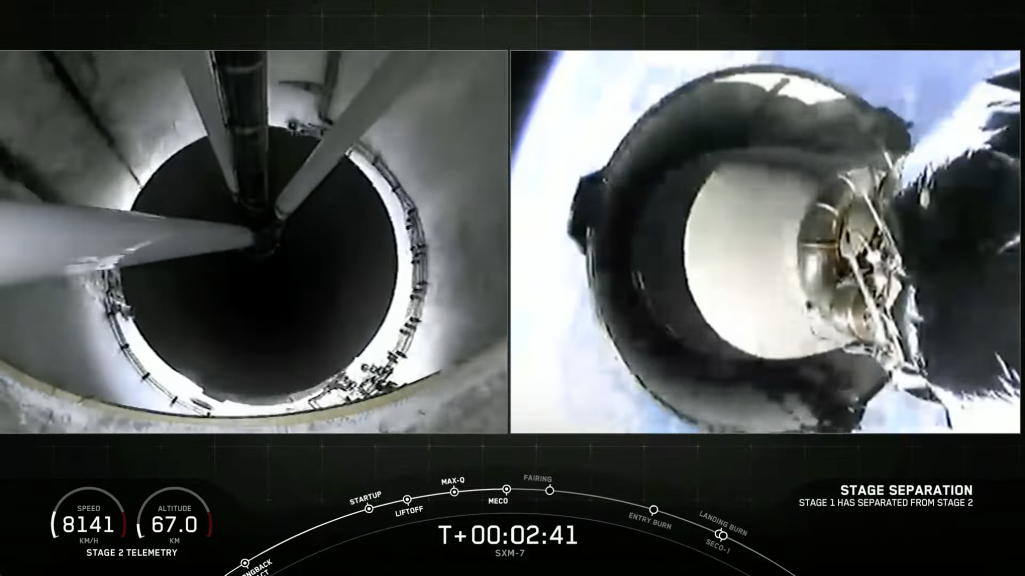 SpaceX SXM-7 satellite launch