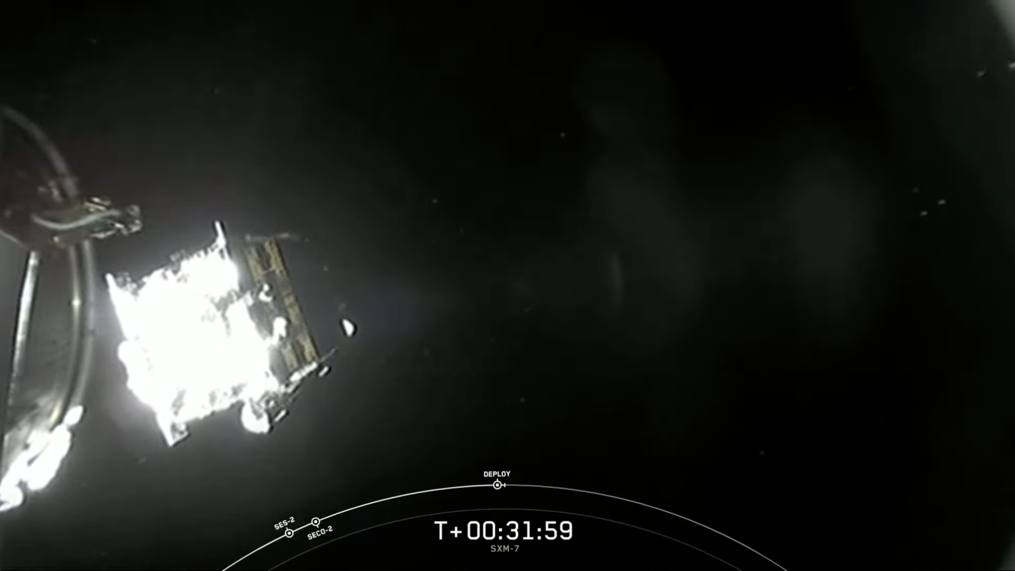 SpaceX SXM-7 satellite deployment