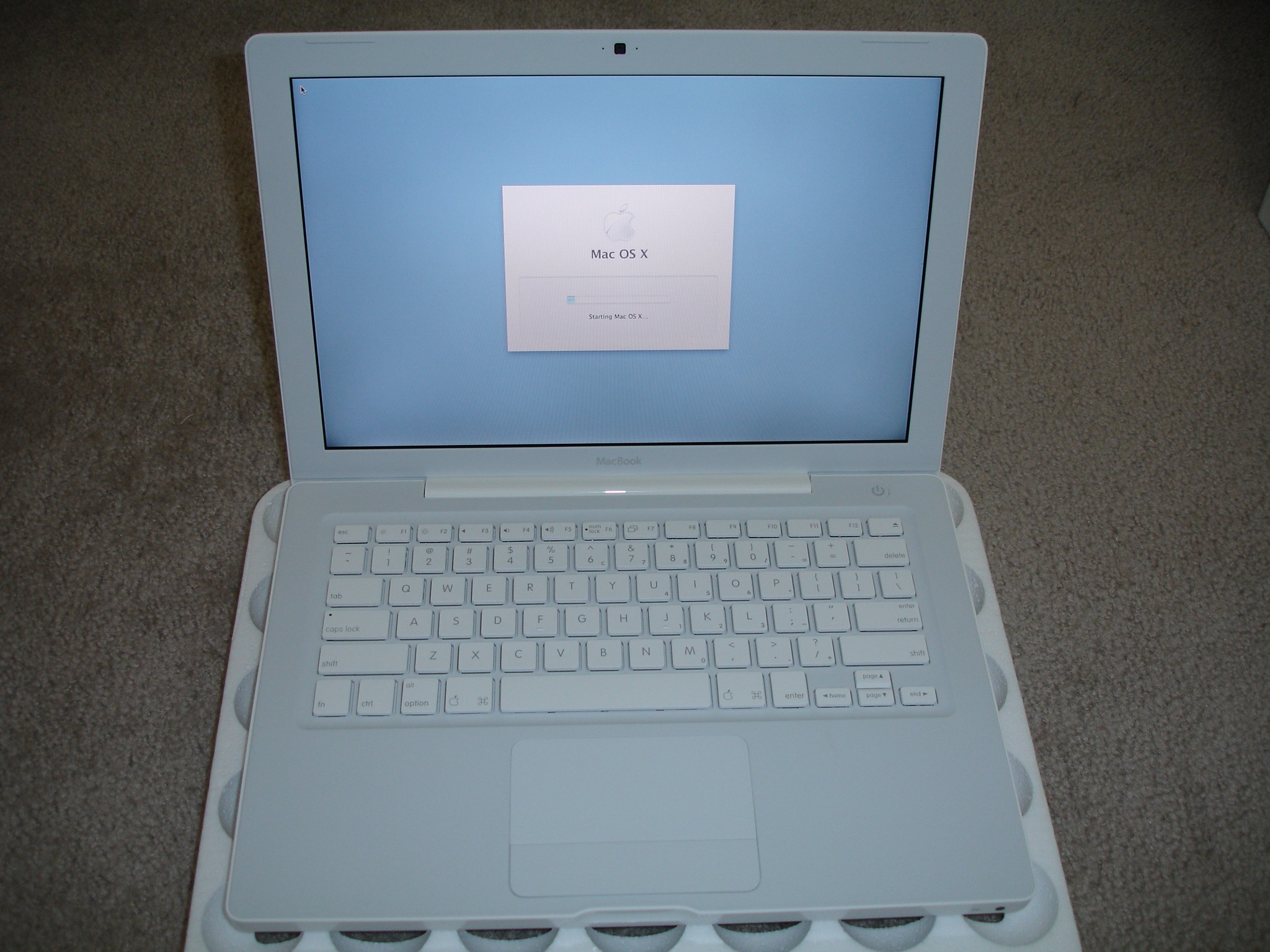 MacBook first startup