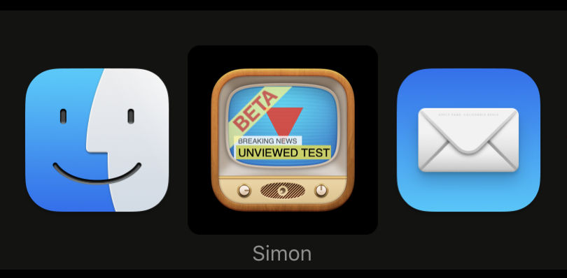App switcher with chyron