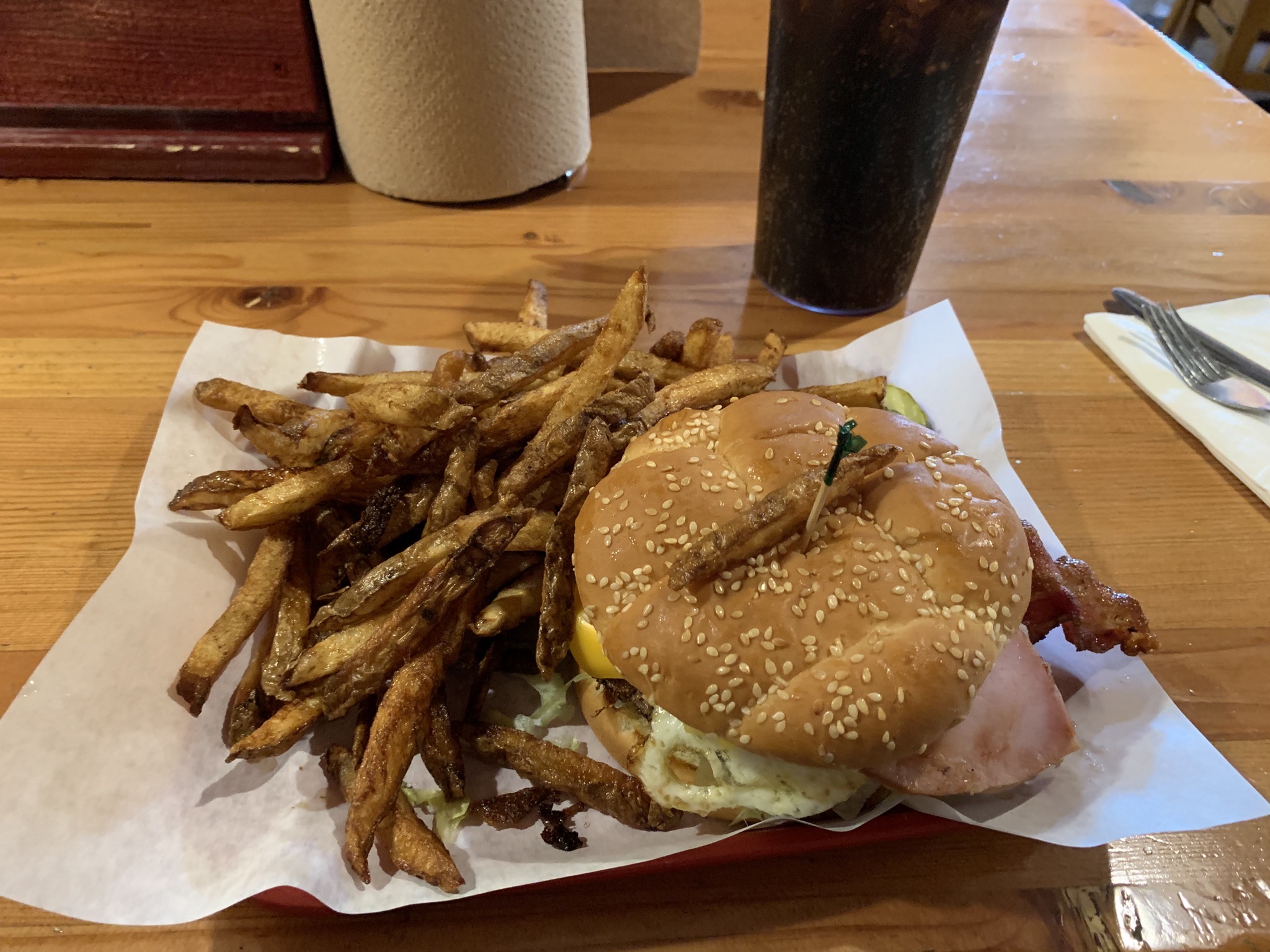 Burger and fries