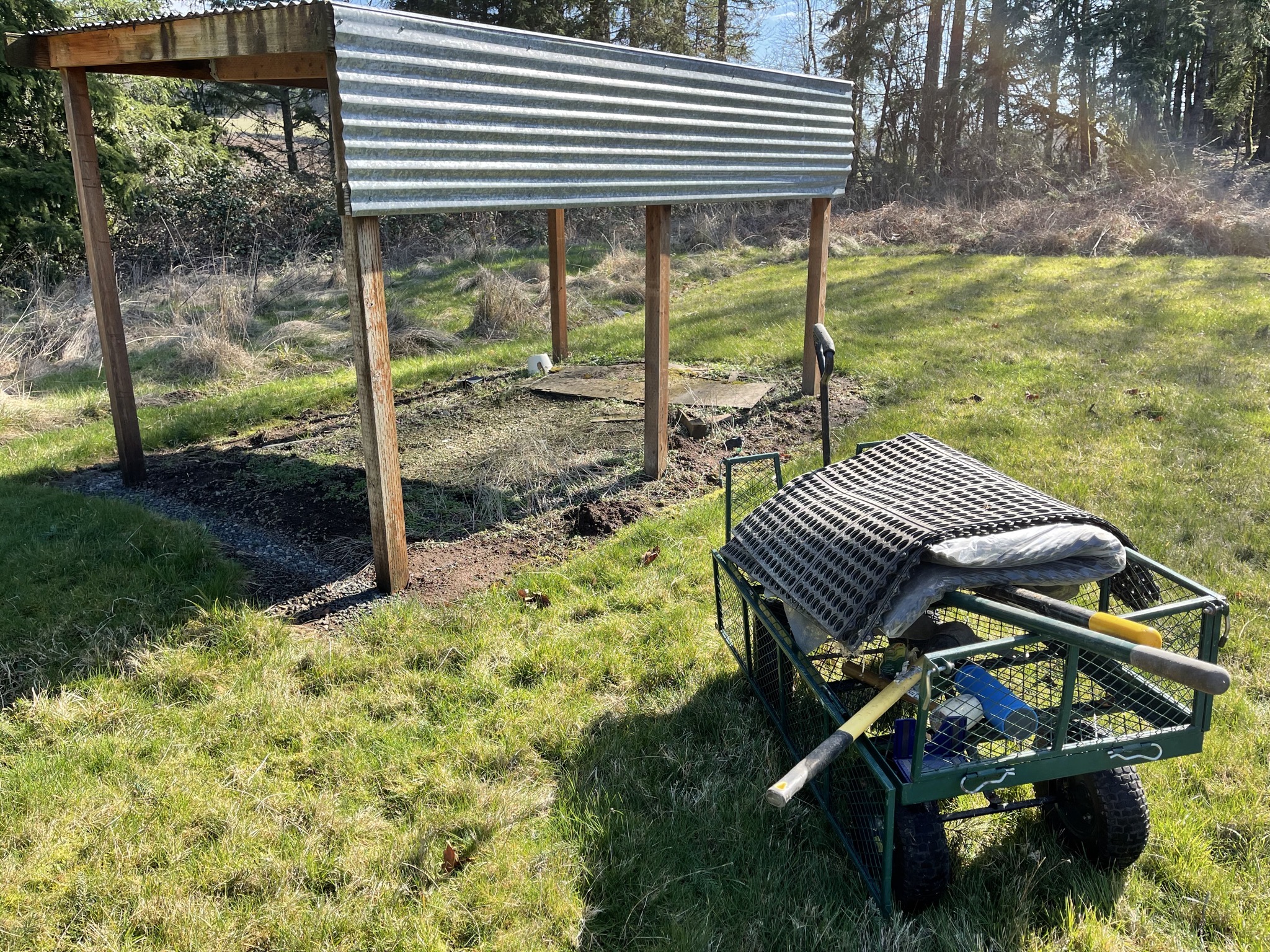 Old shelter and cart