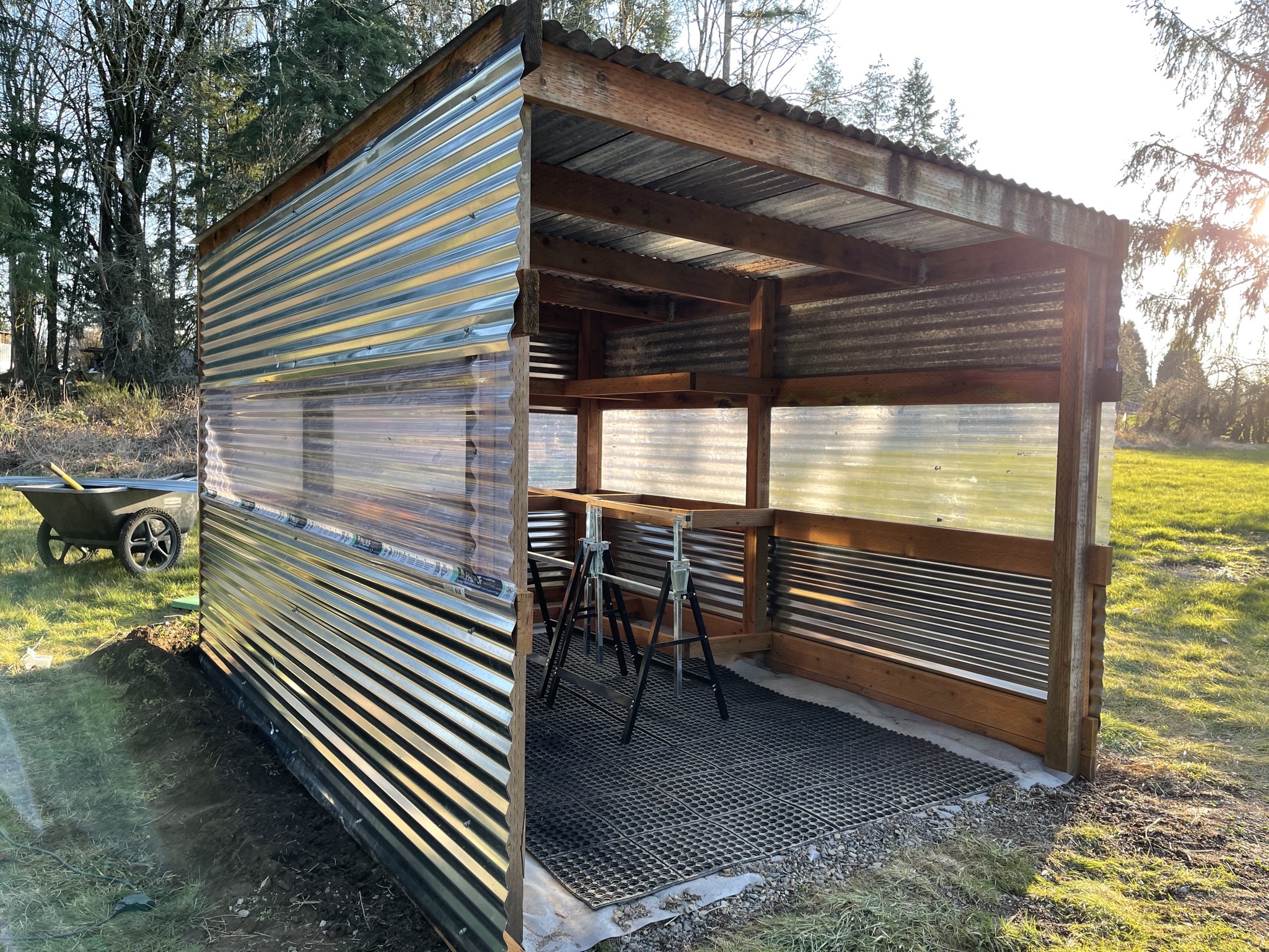 Adding corrugated cladding