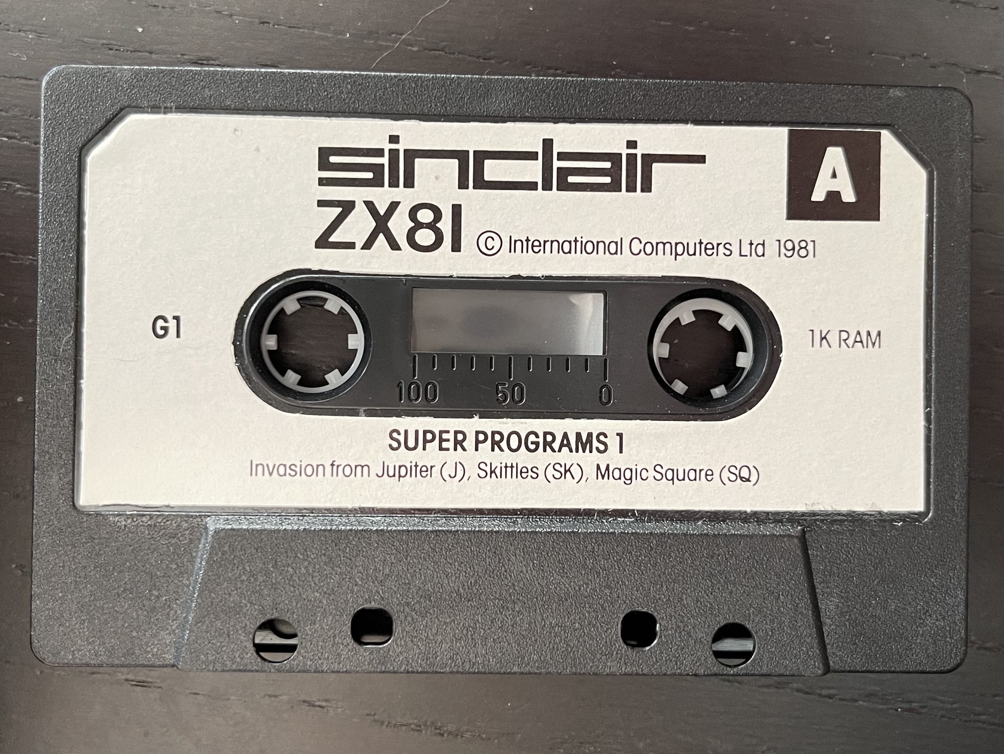 ZX81 programs cassette tape