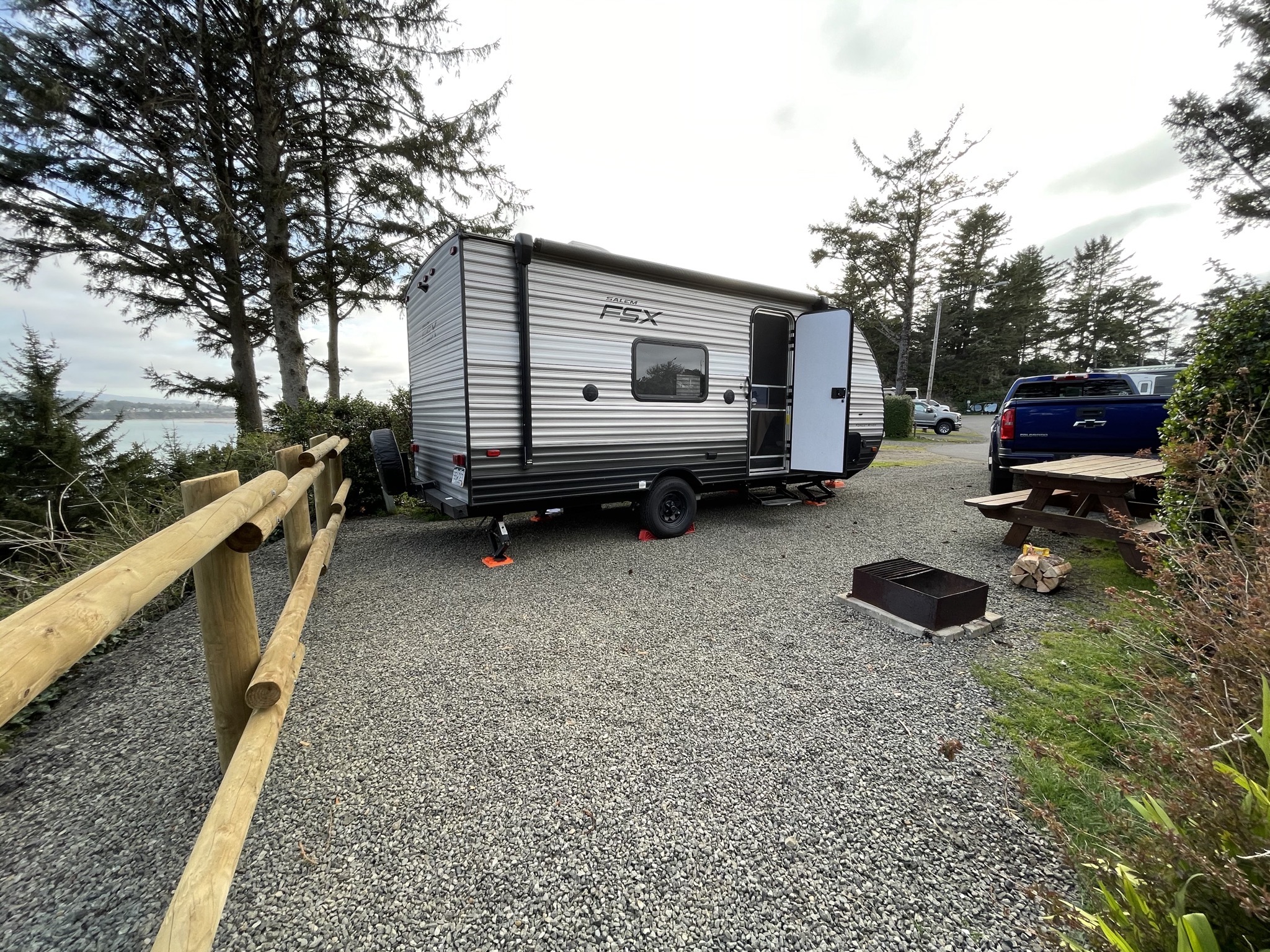 Trailer at campsite