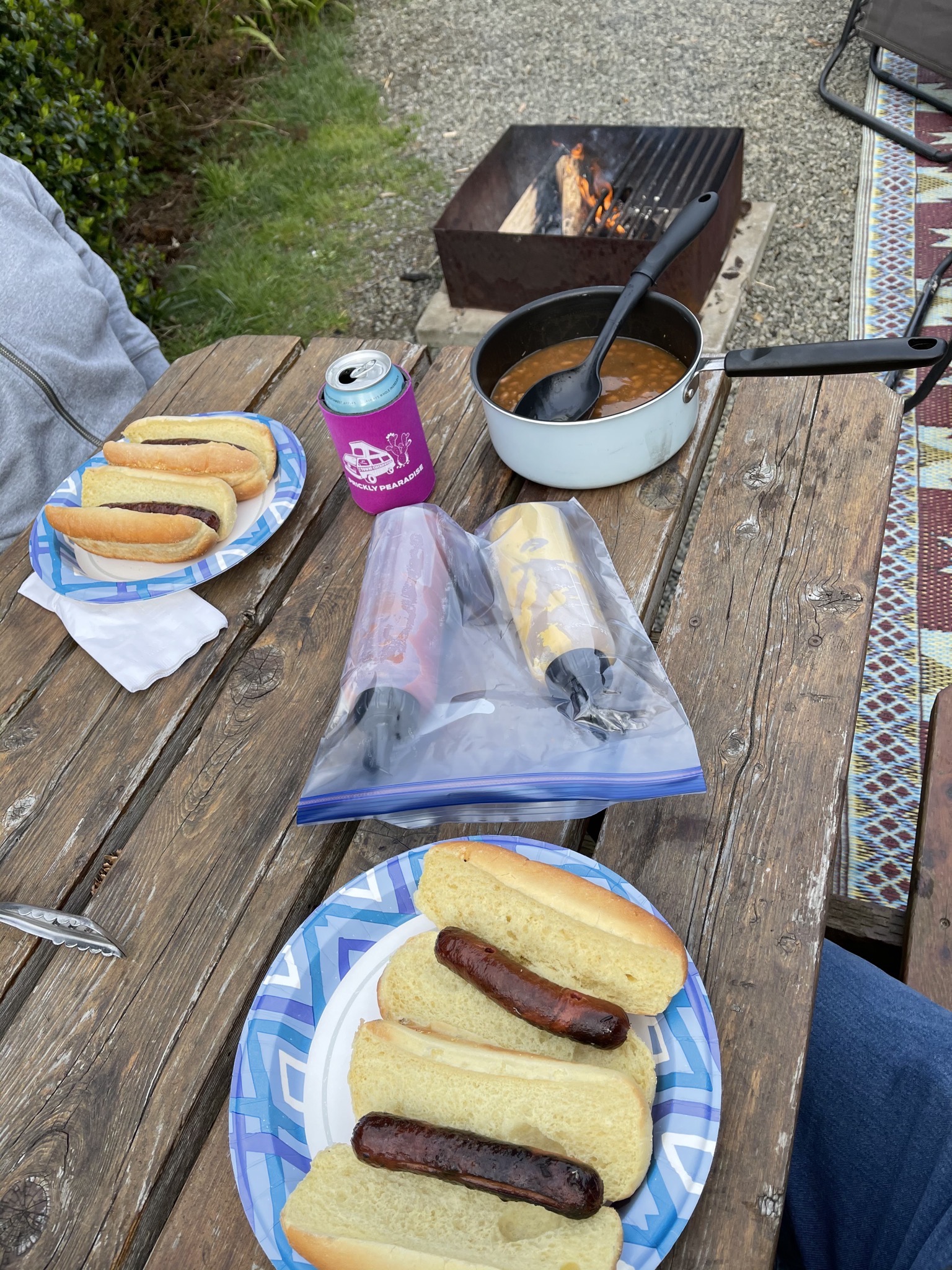 Hot dogs and baked beans