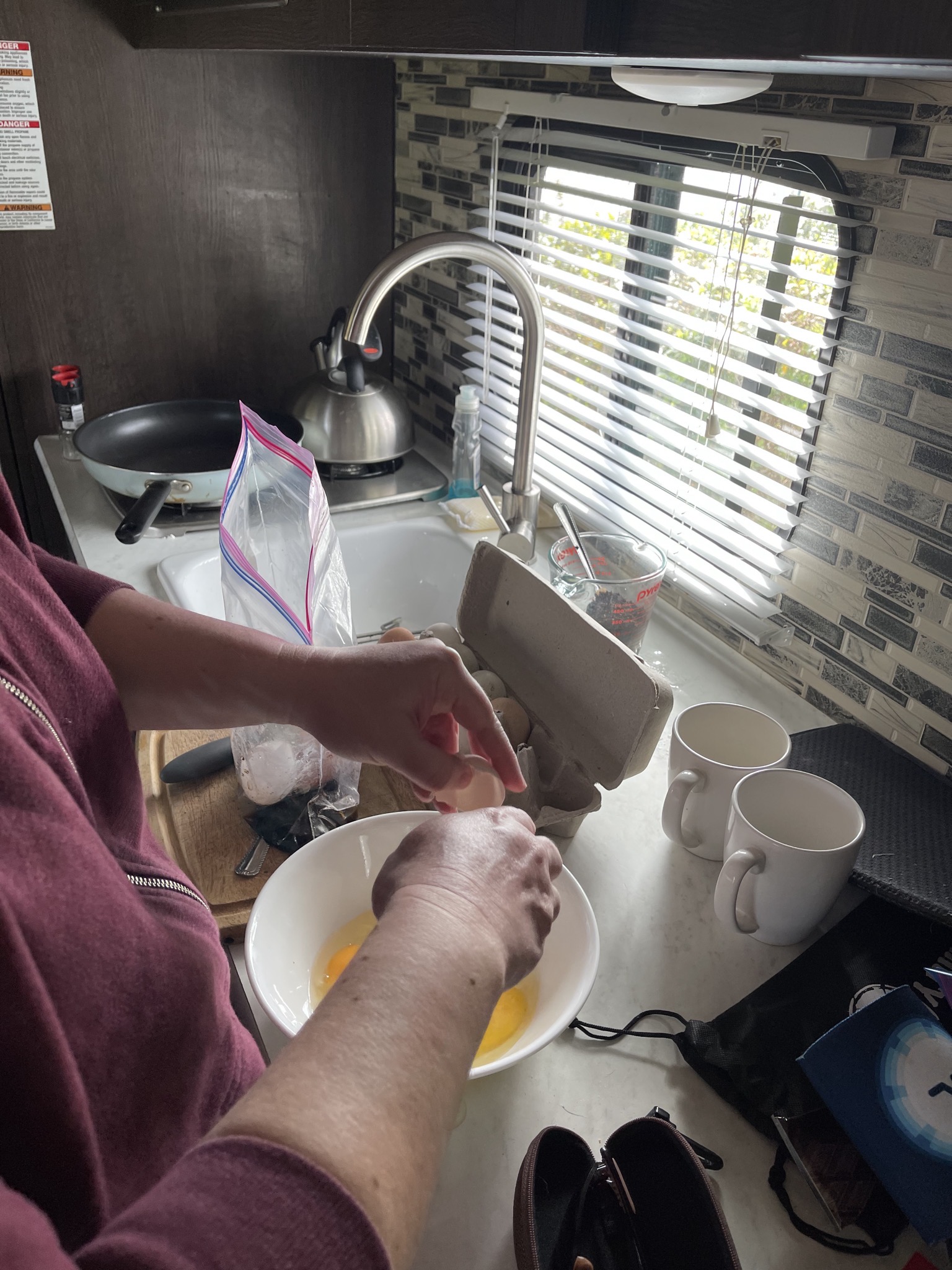 Food prep in the trailer