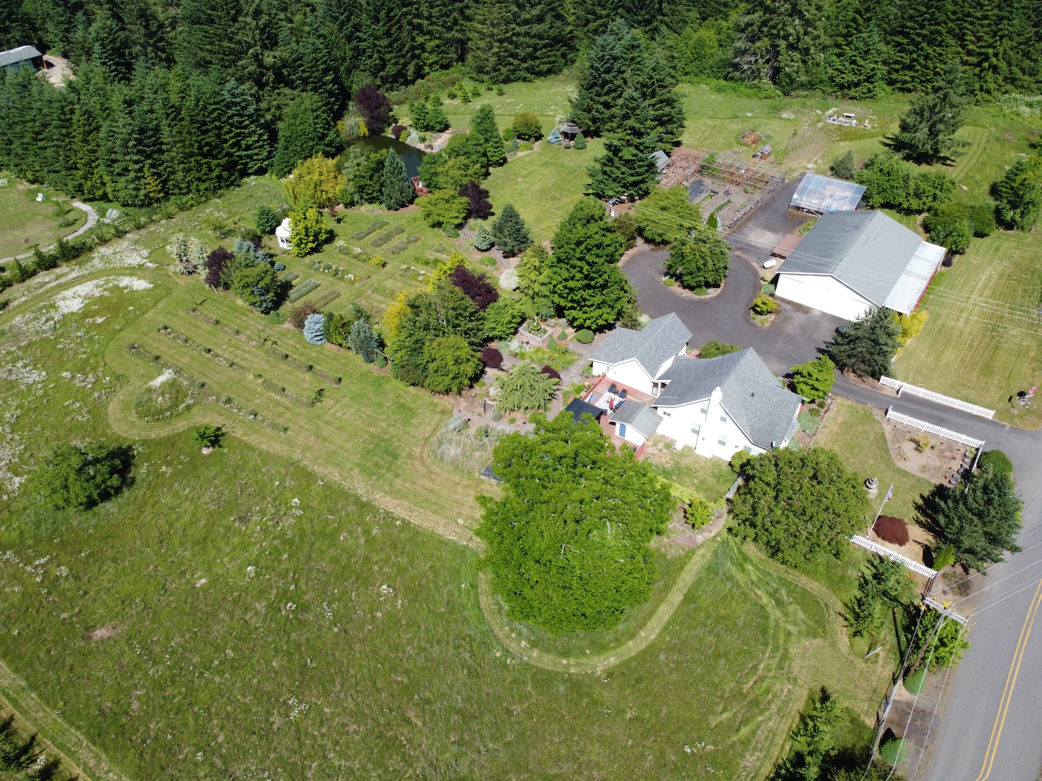 Aerial photo of our homestead from 2021