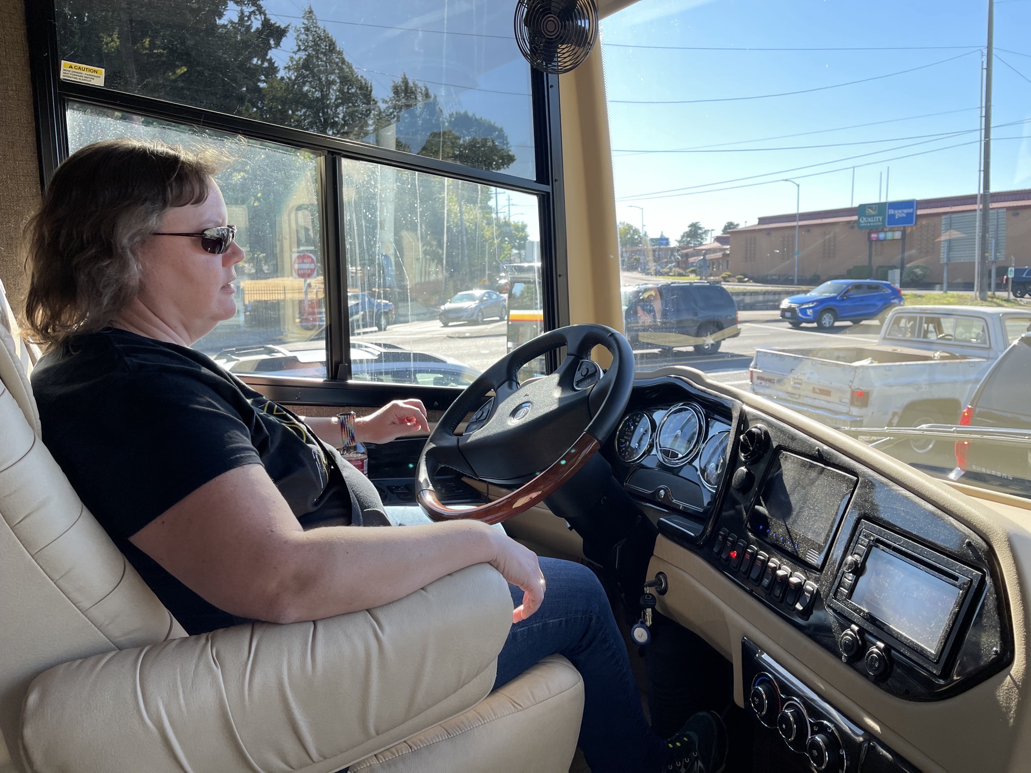 Jenn driving RV