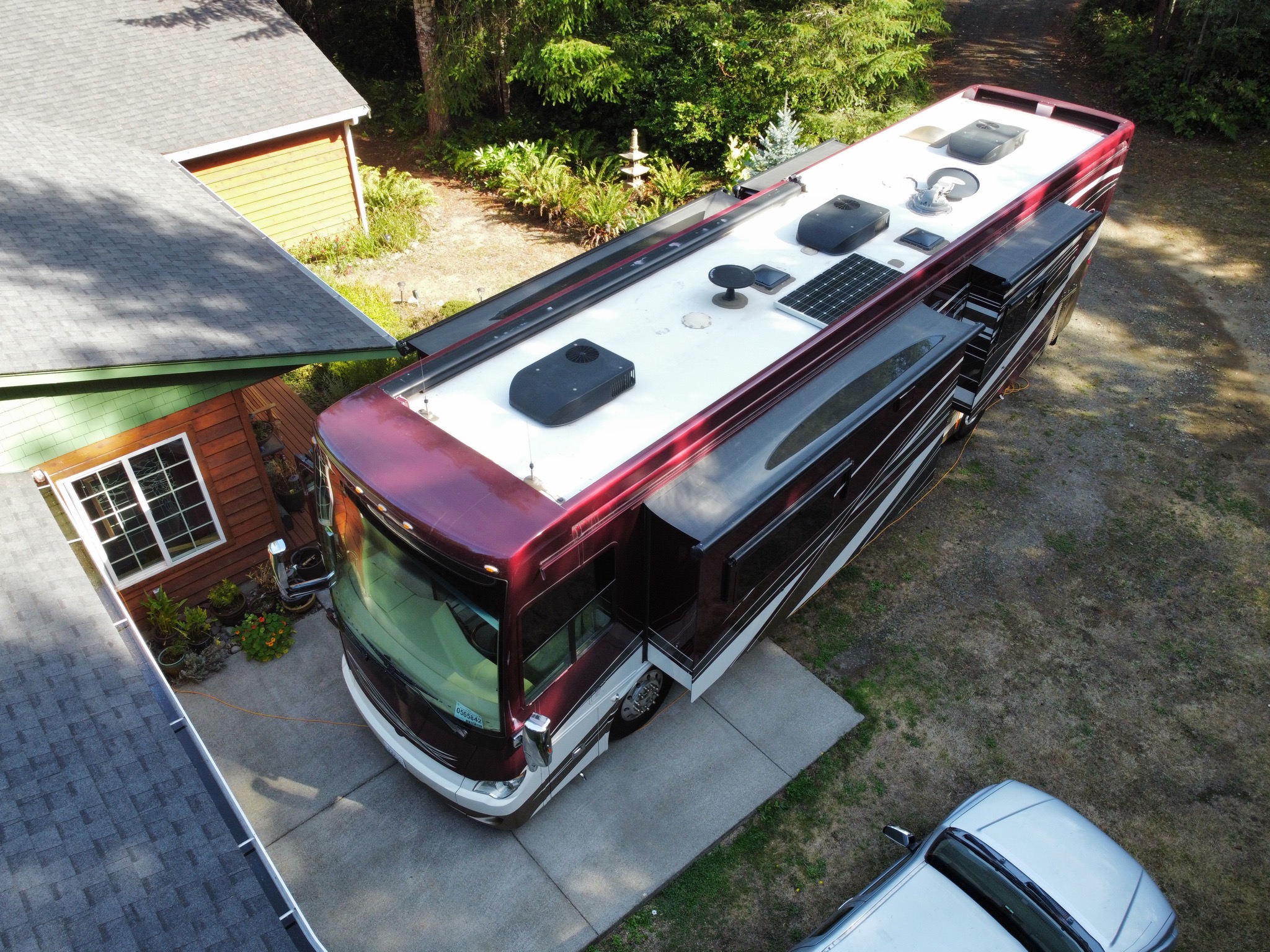 Aerial photo of coach