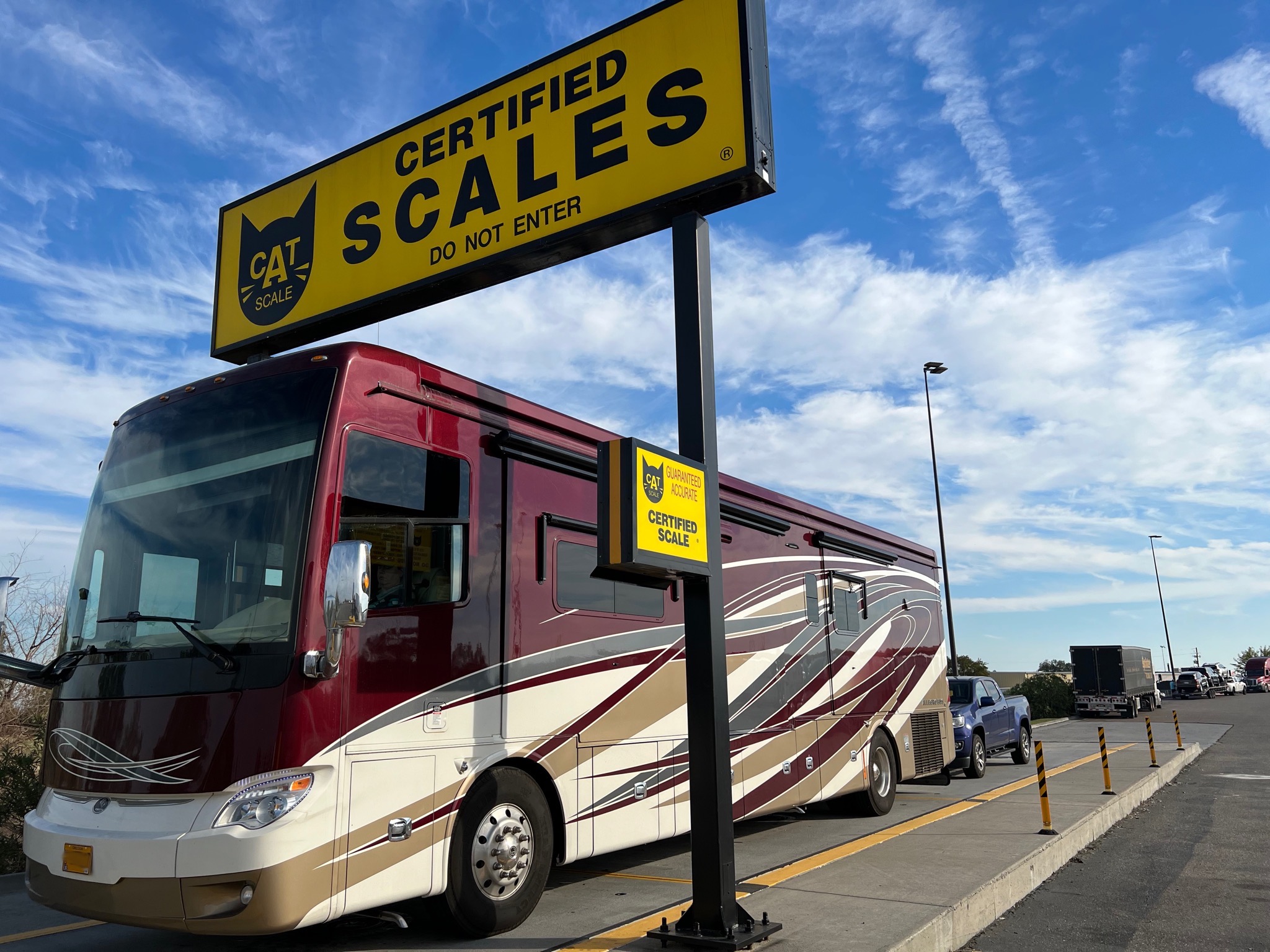 Weighing coach at CAT scales