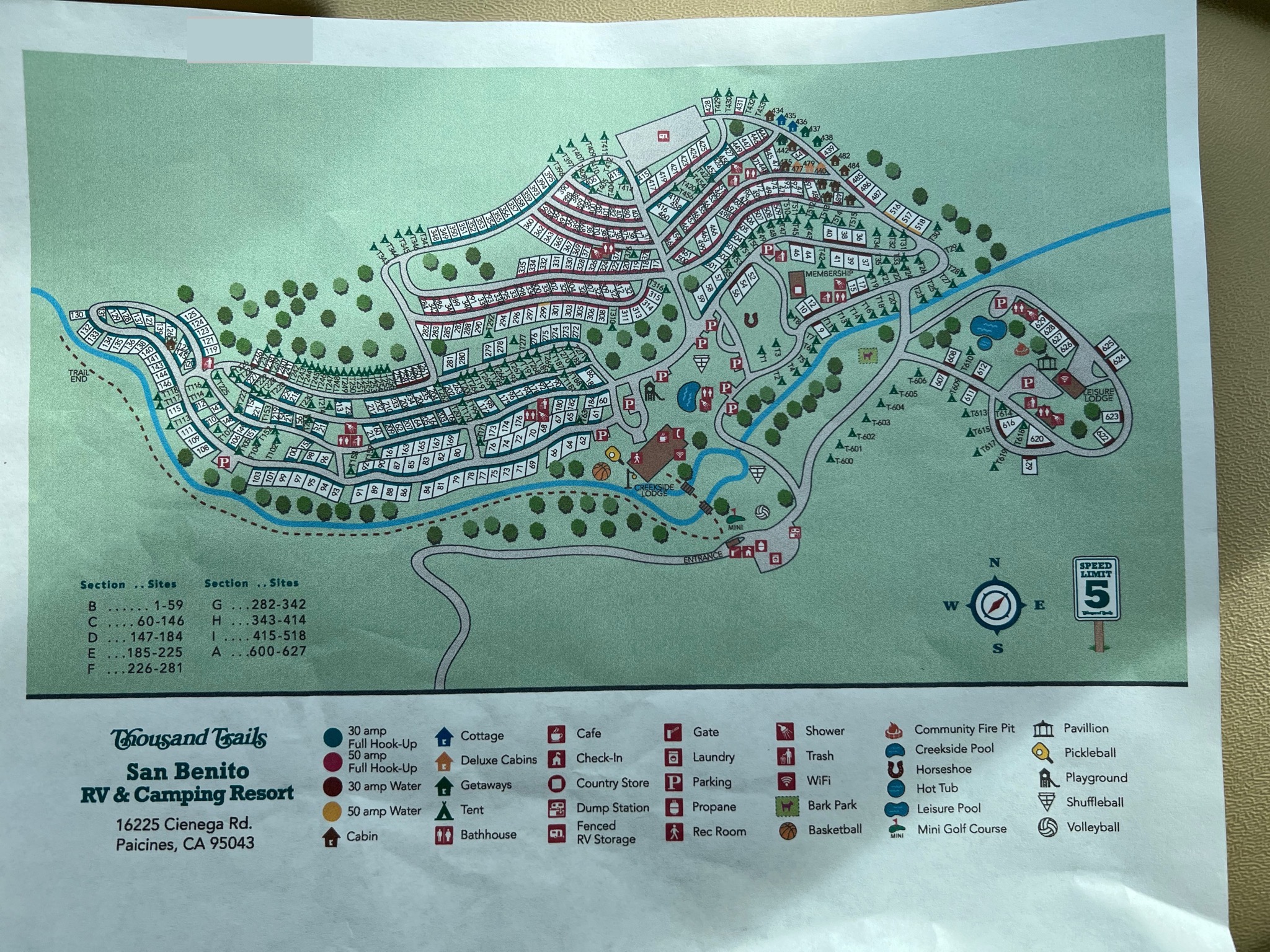 Thousand Trails map