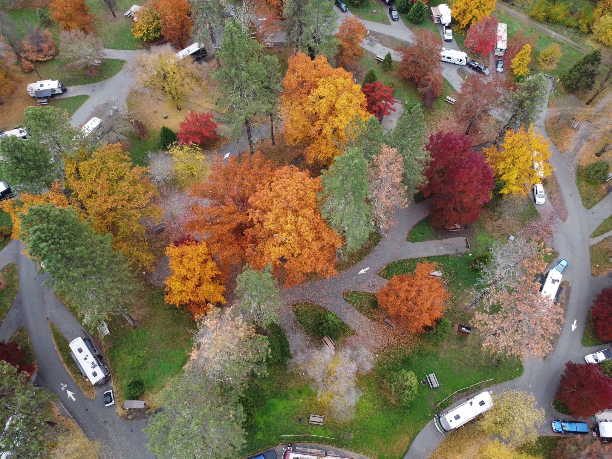 Aerial view of campground