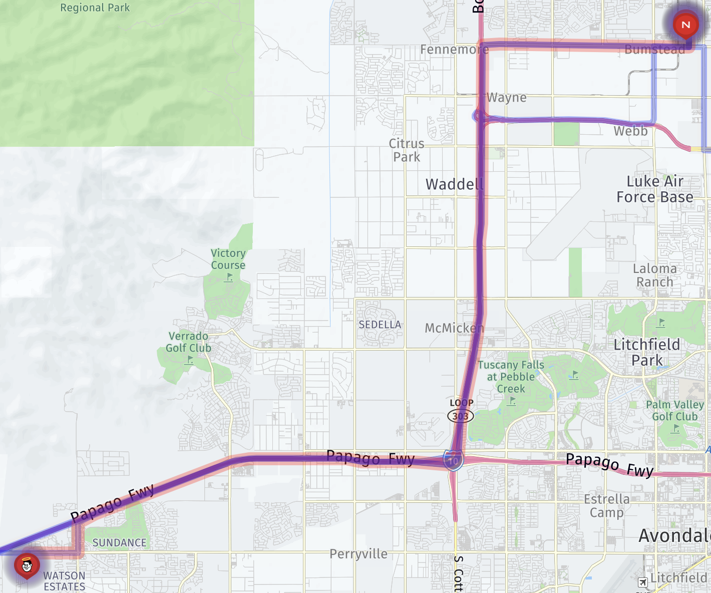 Map route