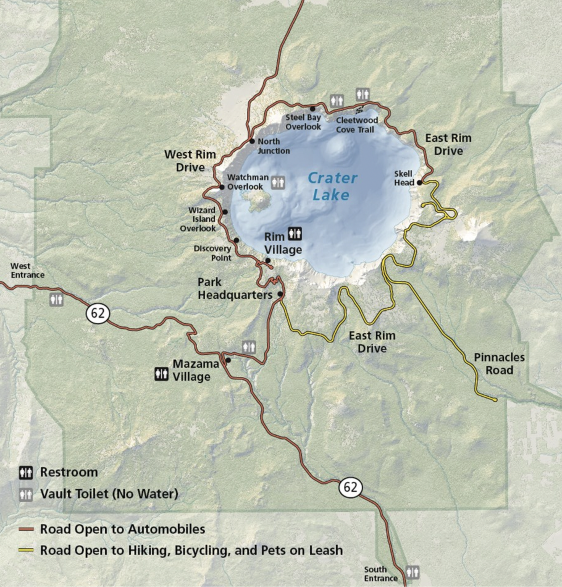 Crater Lake map