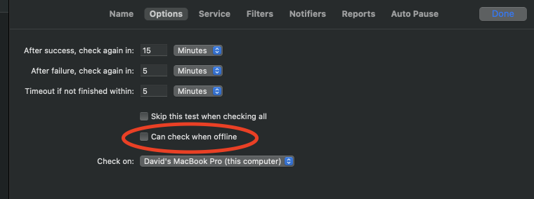 Offline setting